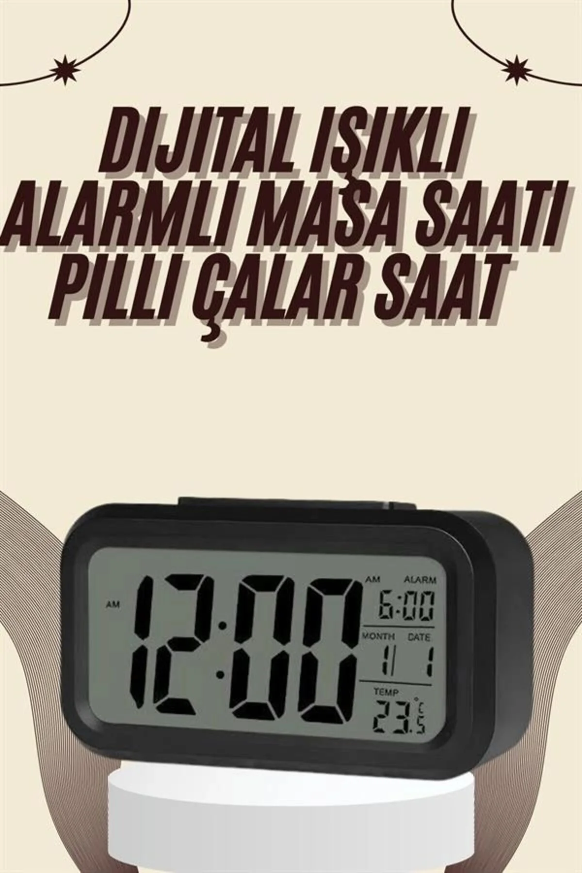 Dijital Masa Saati Termometreli Takvim Çalar Saat Led Ekran Pilli Dijital Masa Saati Termometreli Takvim Çalar Saat Led Ekran Pilli - Görsel 2