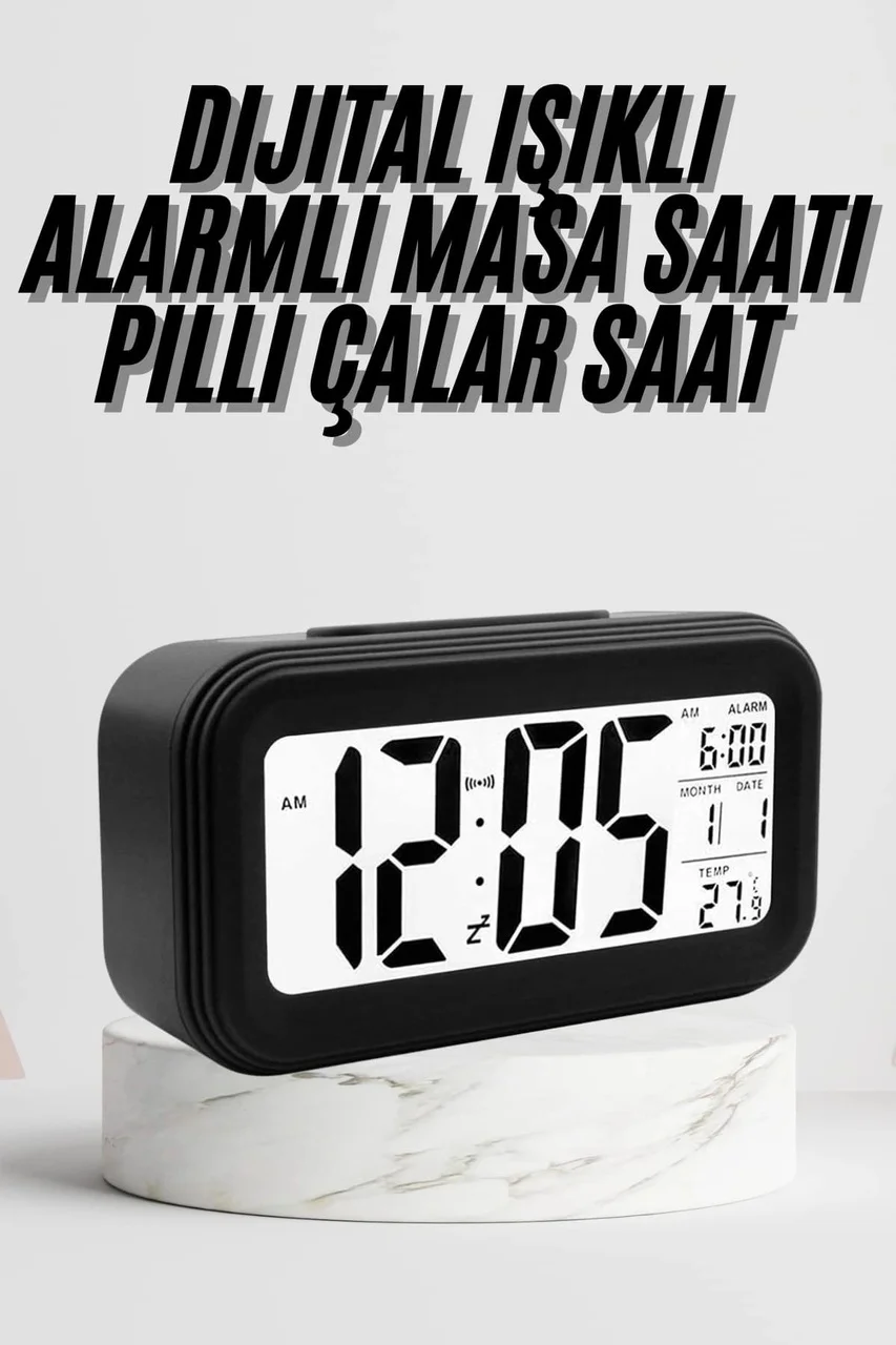 Dijital Masa Saati Termometre Takvim Led Ekran Pilli Ev Ofis Masası Diğer