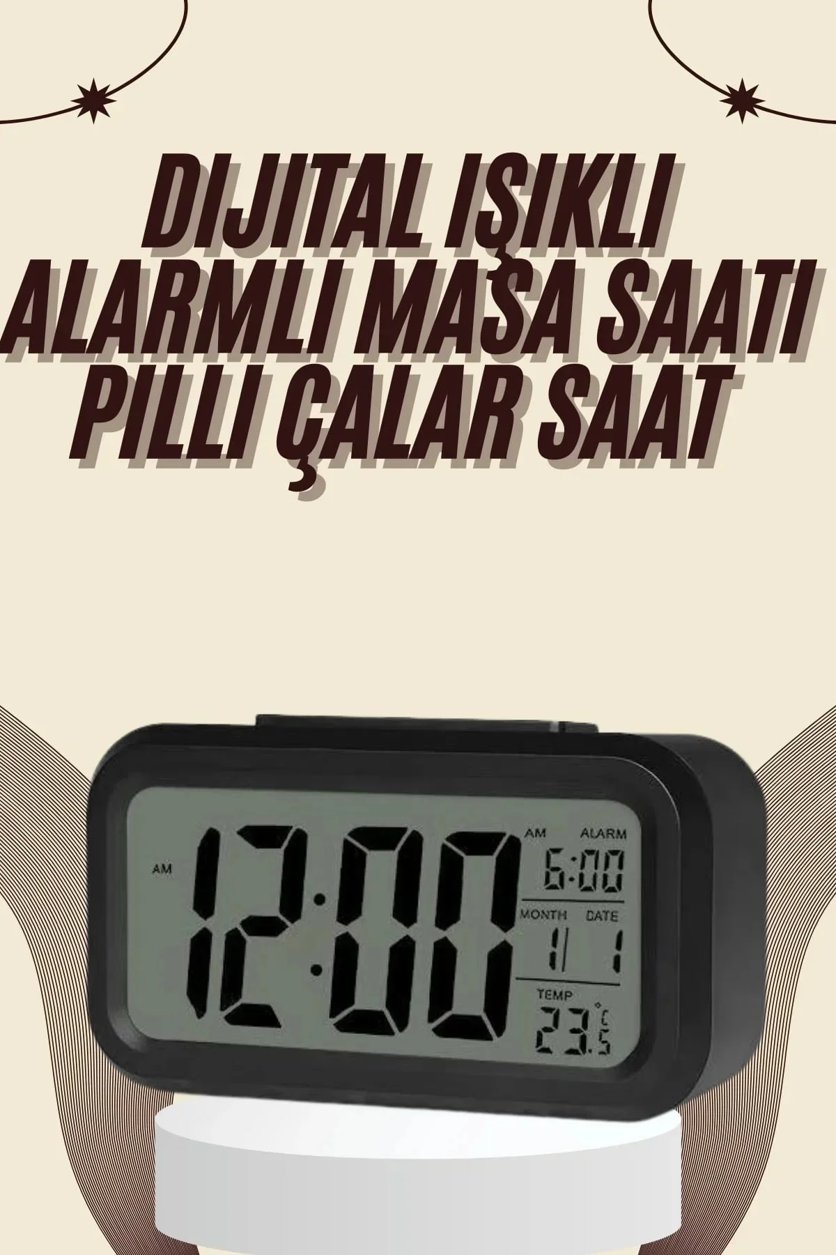 Dijital Masa Saati Termometreli Takvim Çalar Saat Led Ekran Pilli Dijital Masa Saati Termometreli Takvim Çalar Saat Led Ekran Pilli