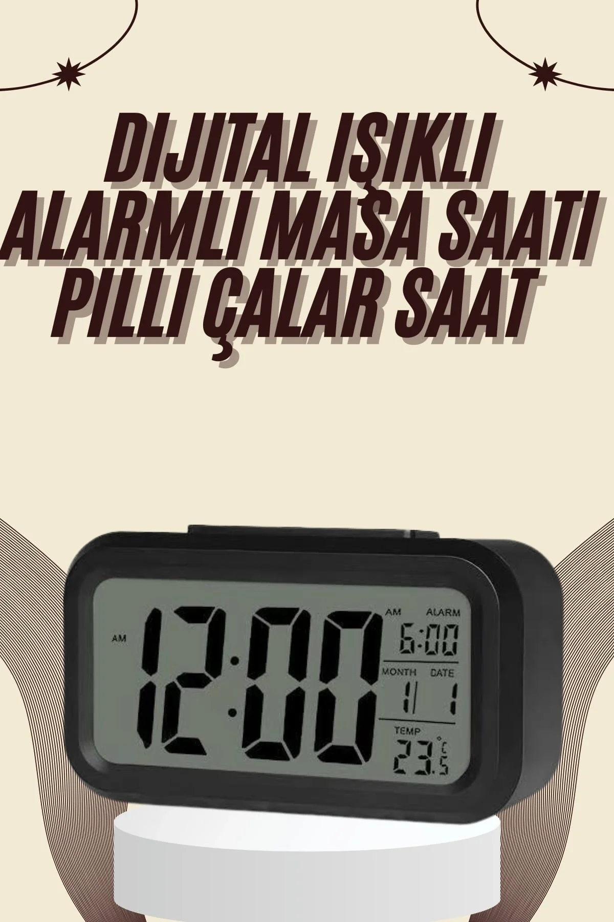 Dijital Masa Saati Termometreli Takvim Çalar Saat Led Ekran Pilli Fiyatı, Yorumları ve Özellikleri