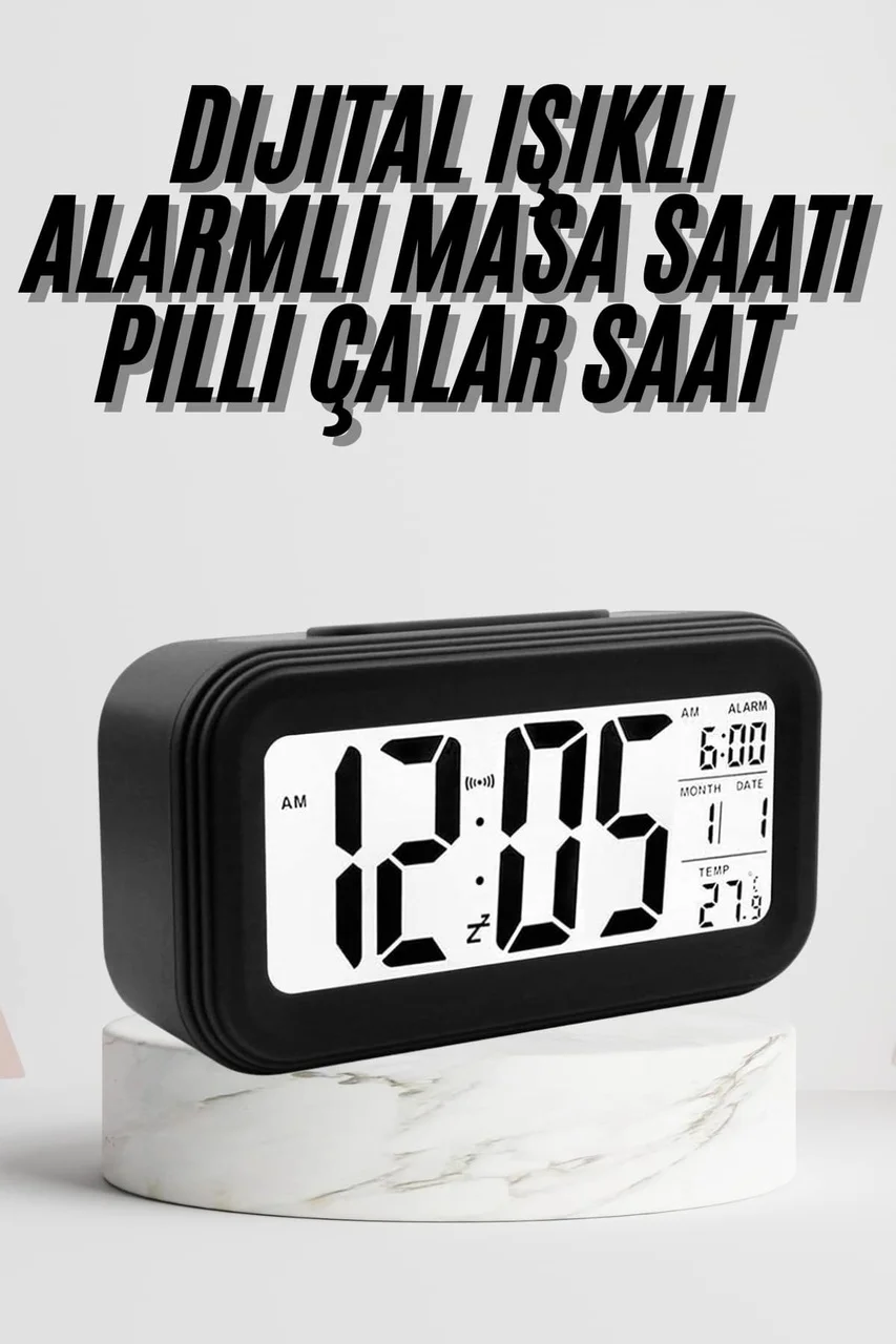 Dijital Masa Saati Termometre Takvim Led Ekran Pilli Ev Ofis Masası - Lisinya Diğer