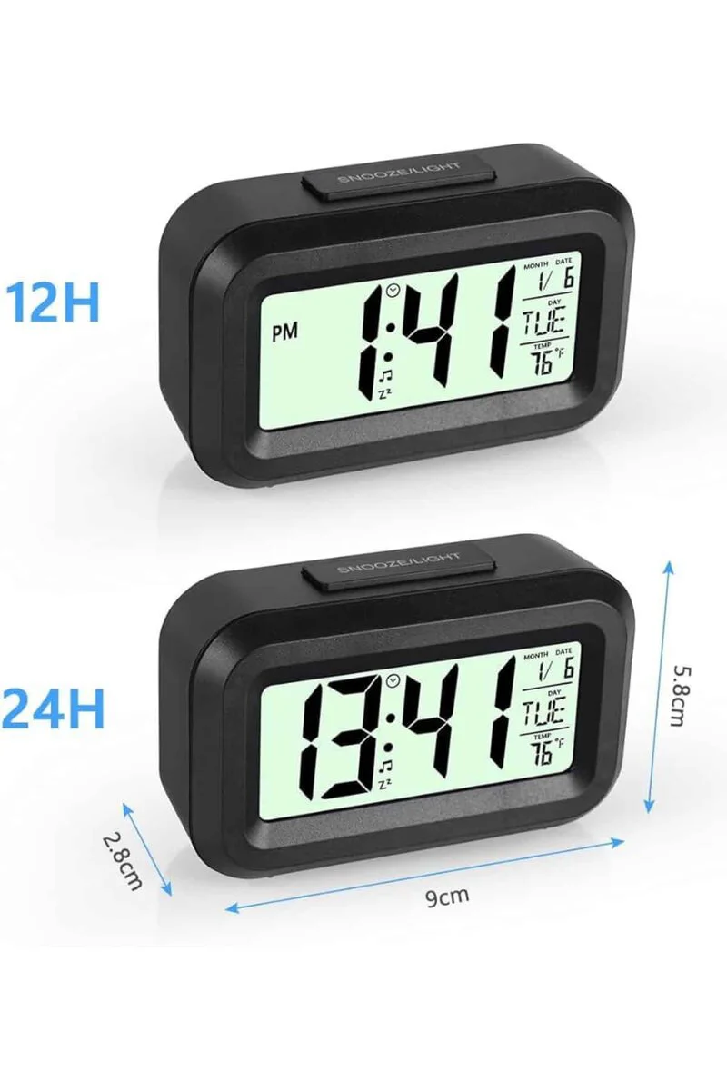 Dijital Masa Saati Termometreli Takvim Alarm Led Ekran Pilli