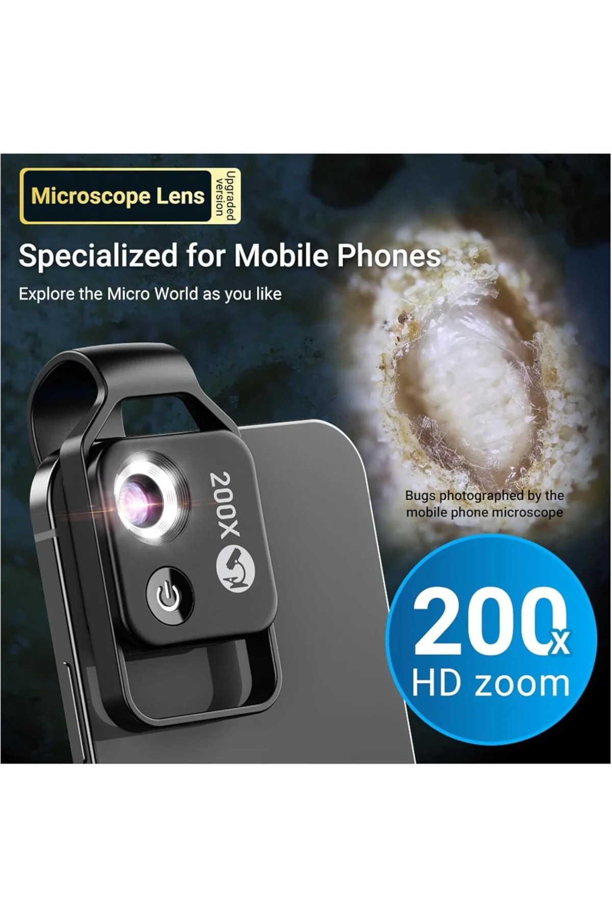 Dijital Mikroskop Kamera, Full HD Görüntü Kalitesi, 200X Yüksek B