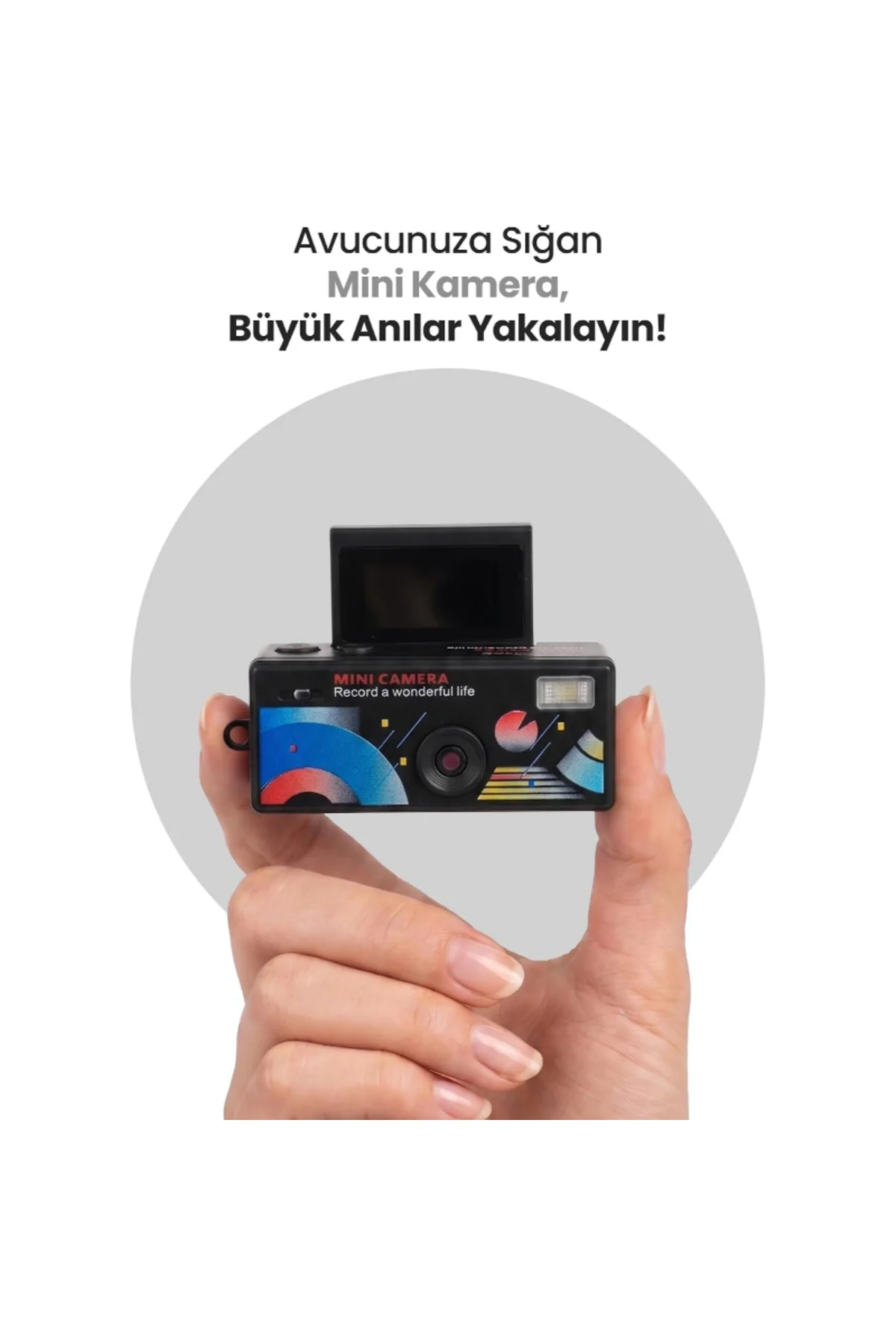 Dijital Mini Anahtarlık Kamerası - Katlanır Ekran - 1080p Çözünürlük - Görsel 2