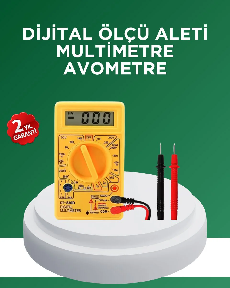 Dijital Multimetre AC DC Ölçüm ve LCD Ekranlı - Güvenilir Elektrik Ölçüm Aleti