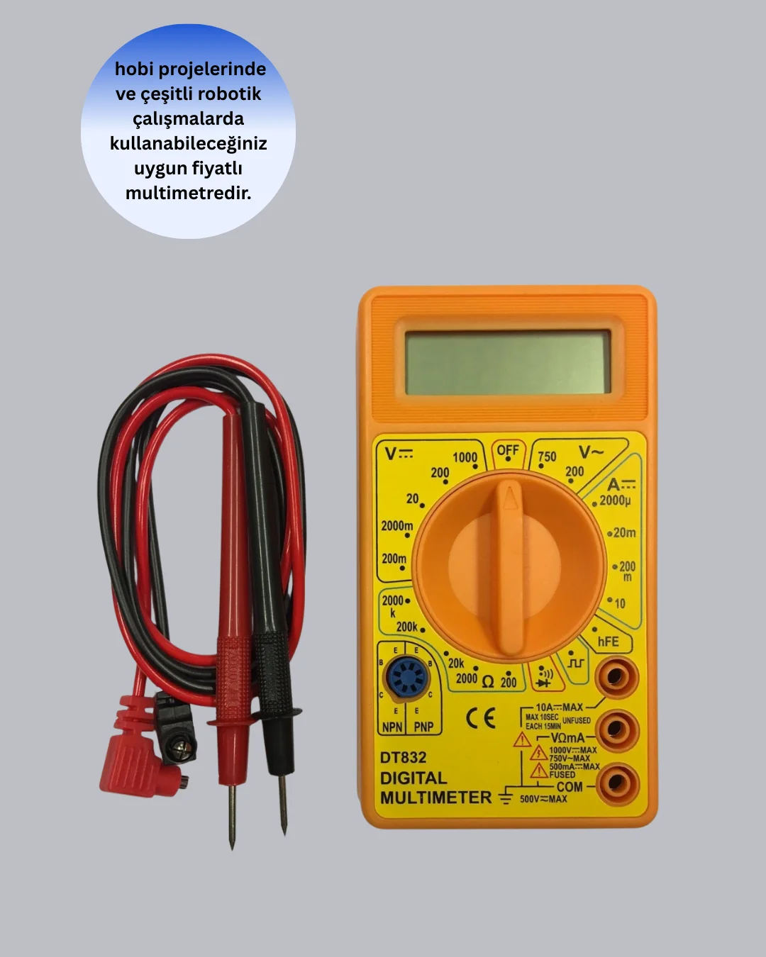 Dijital Multimetre Ölçü Aleti AC DC Ölçüm ve LCD Ekranlı Yeni Nesil