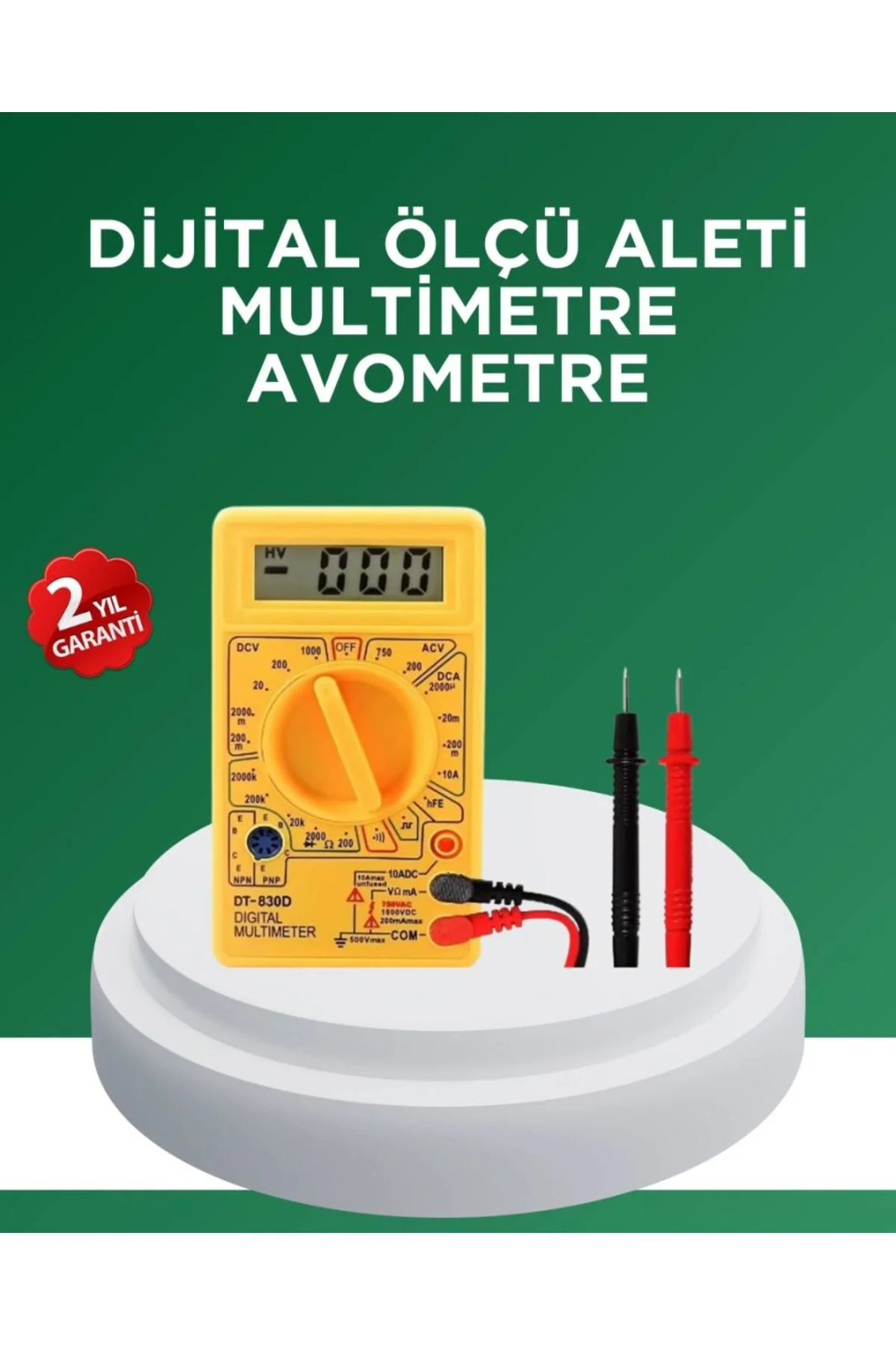 Dijital Multimetre Ölçü Aleti Ac Dc Ölçüm Ve Lcd Ekranlı