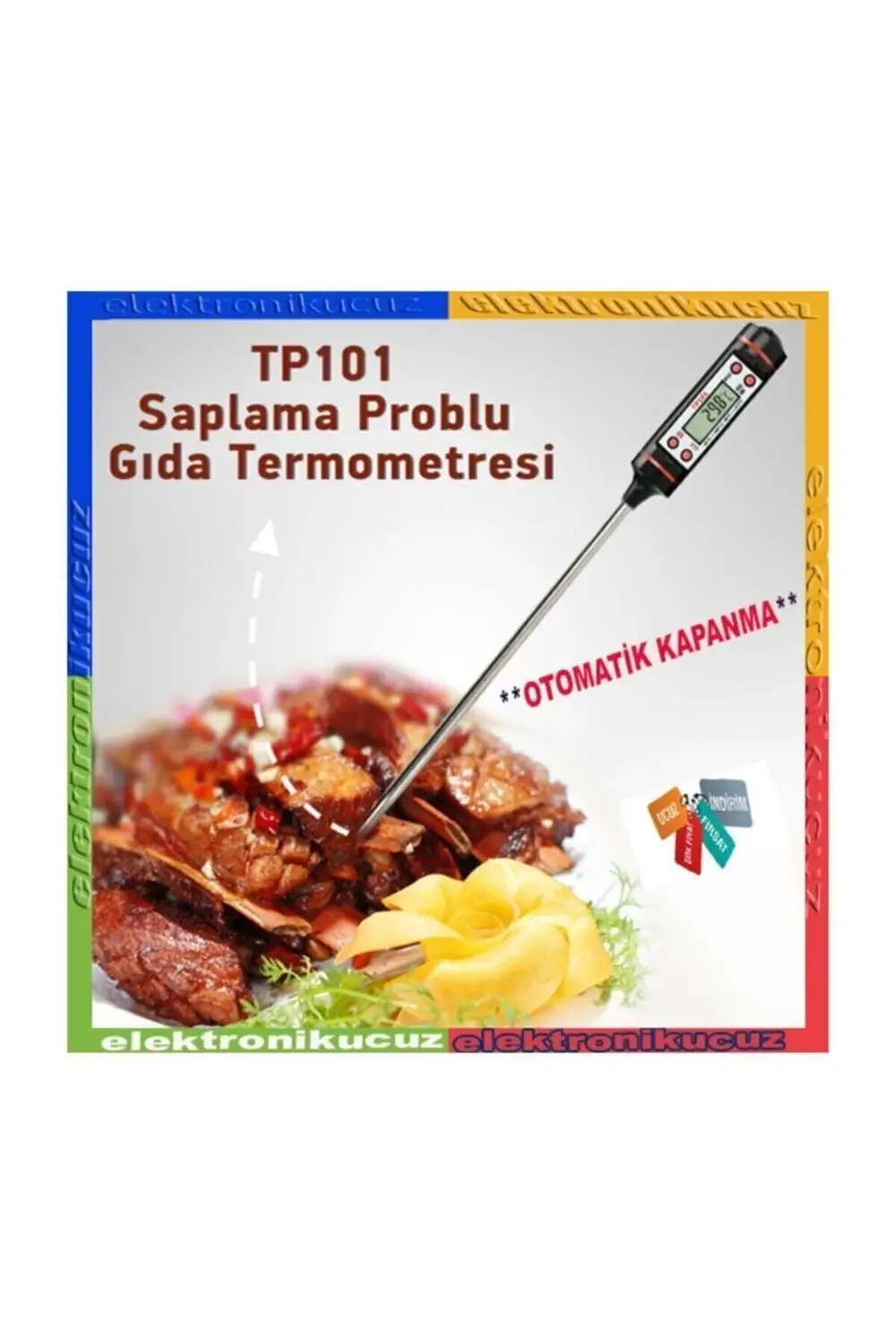 Dijital Mutfak Gıda Termometresi Kalem Tipli Sıvı Sıcaklık Ölçer