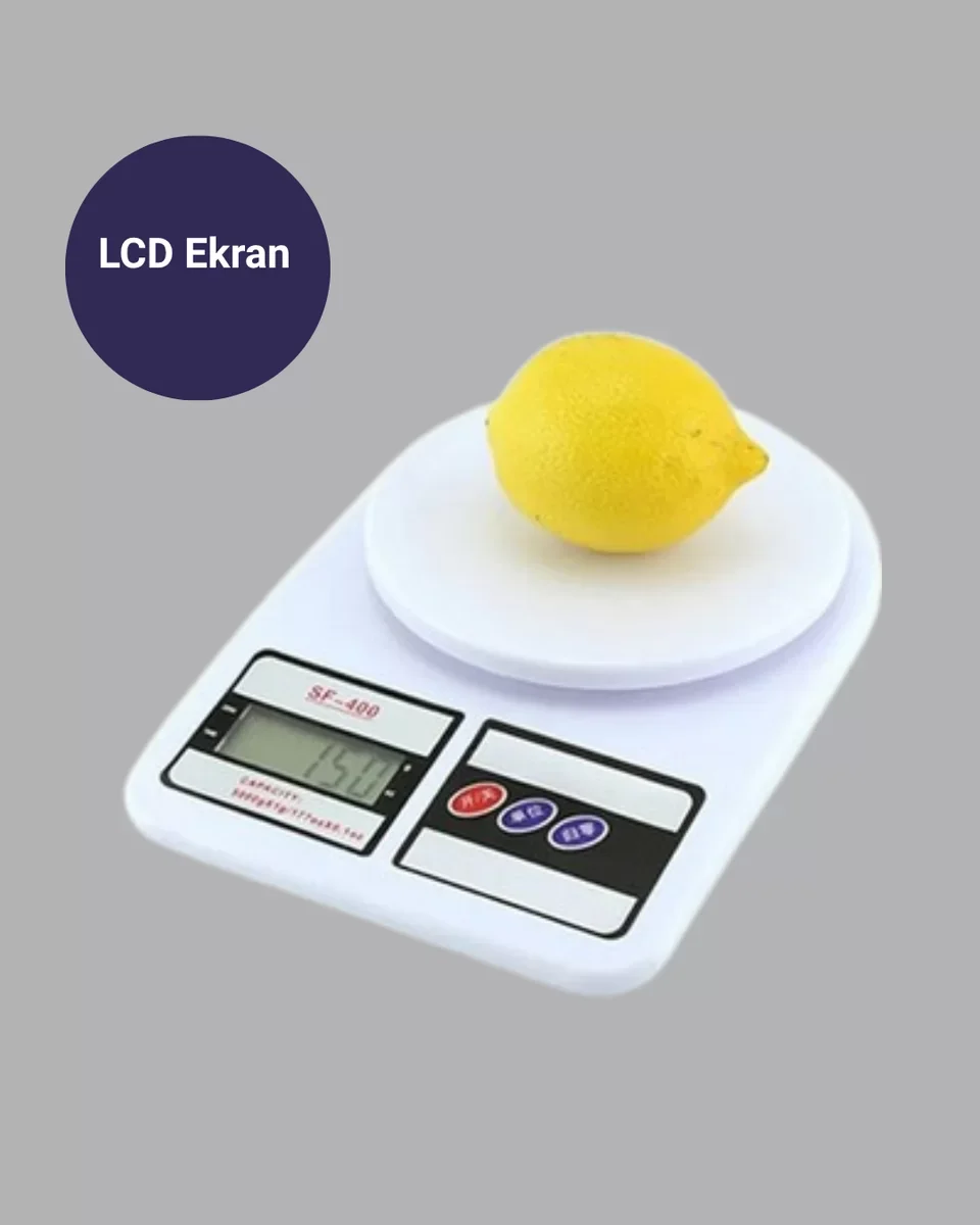 Dijital Mutfak Tartısı – 1g Doğruluk LCD Ekranlı, Otomatik Kapanma