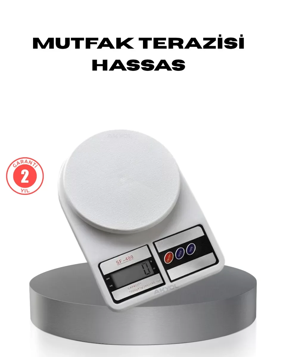 Dijital Mutfak Tartısı – 1g Doğruluk LCD Ekranlı, Otomatik Kapanma