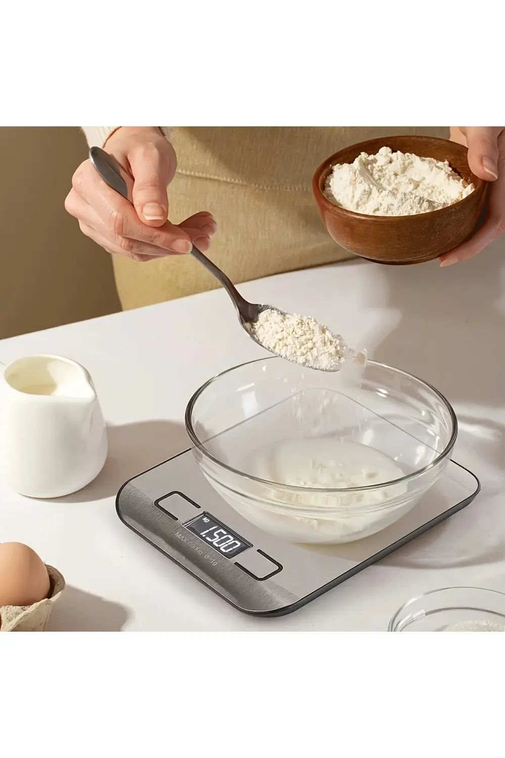 Dijital Mutfak Terazisi Paslanmaz Çelik Elektronik Lcd Ağırlık 5