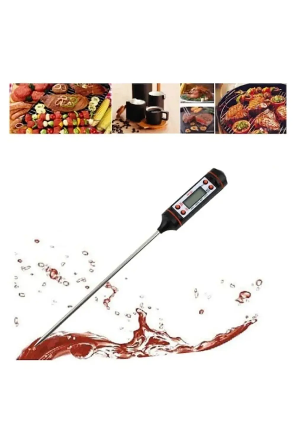 Dijital Mutfak Termometresi Dijital Termometre Süt Mama Barbekü