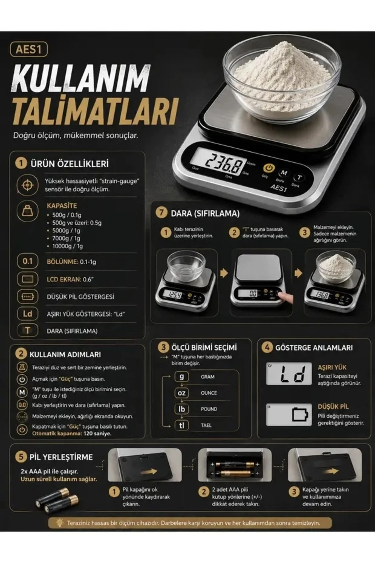 Dijital Mutfak Ve Kahve Tartısı Hassas Gram Terazisi Paslanmaz Çelik Lcd Ekran Çoklu Ölçüm G/Oz 10 K Dijital Mutfak Ve Kahve Tartısı Hassas Gram Terazisi Paslanmaz Çelik Lcd Ekran Çoklu Ölçüm G/Oz 10 K - Görsel 4