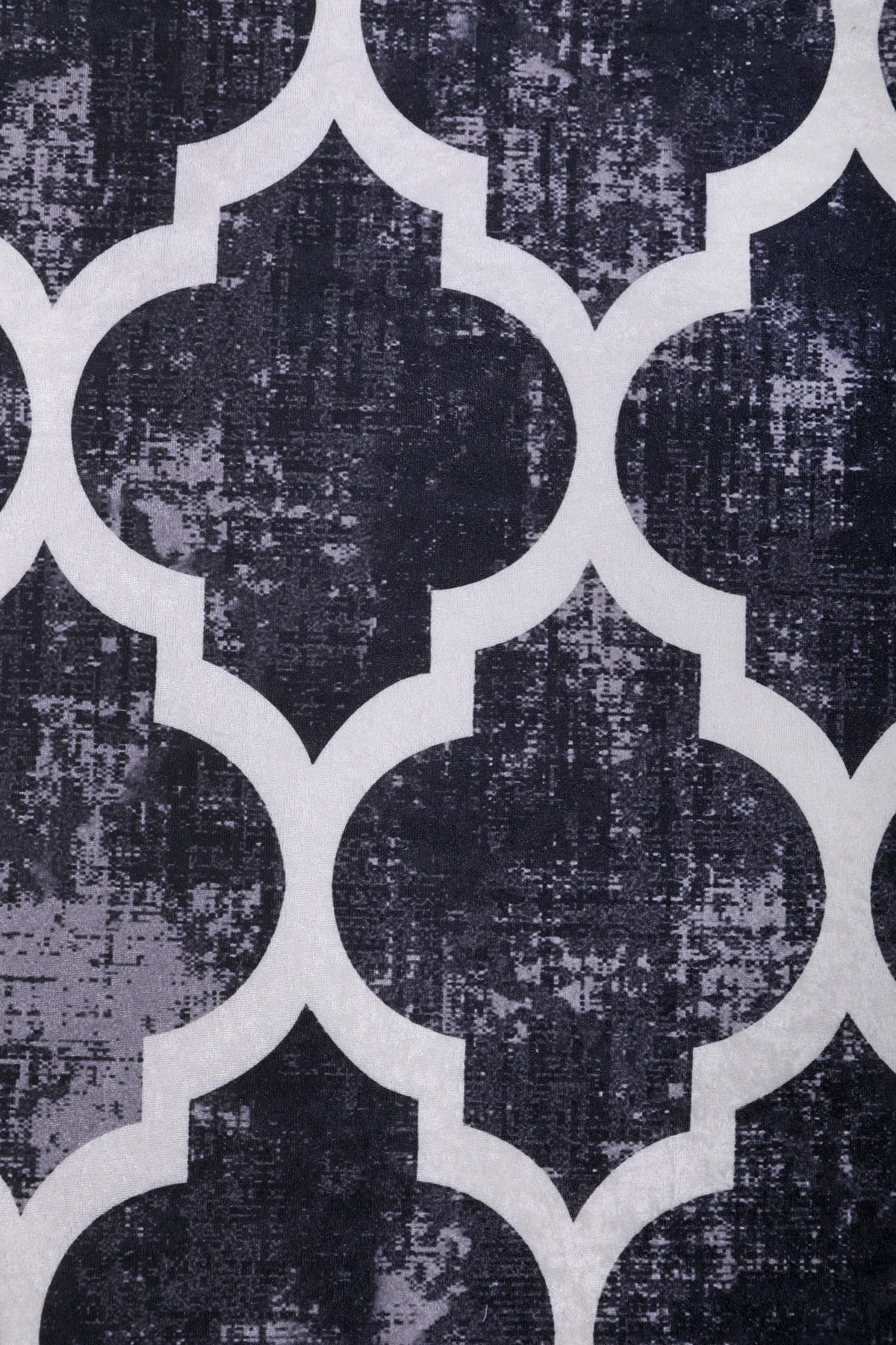 DİJİTAL Oval Saçaklı HALI MODERN TASARIMLI SİYAH RENKLİ Silinebil