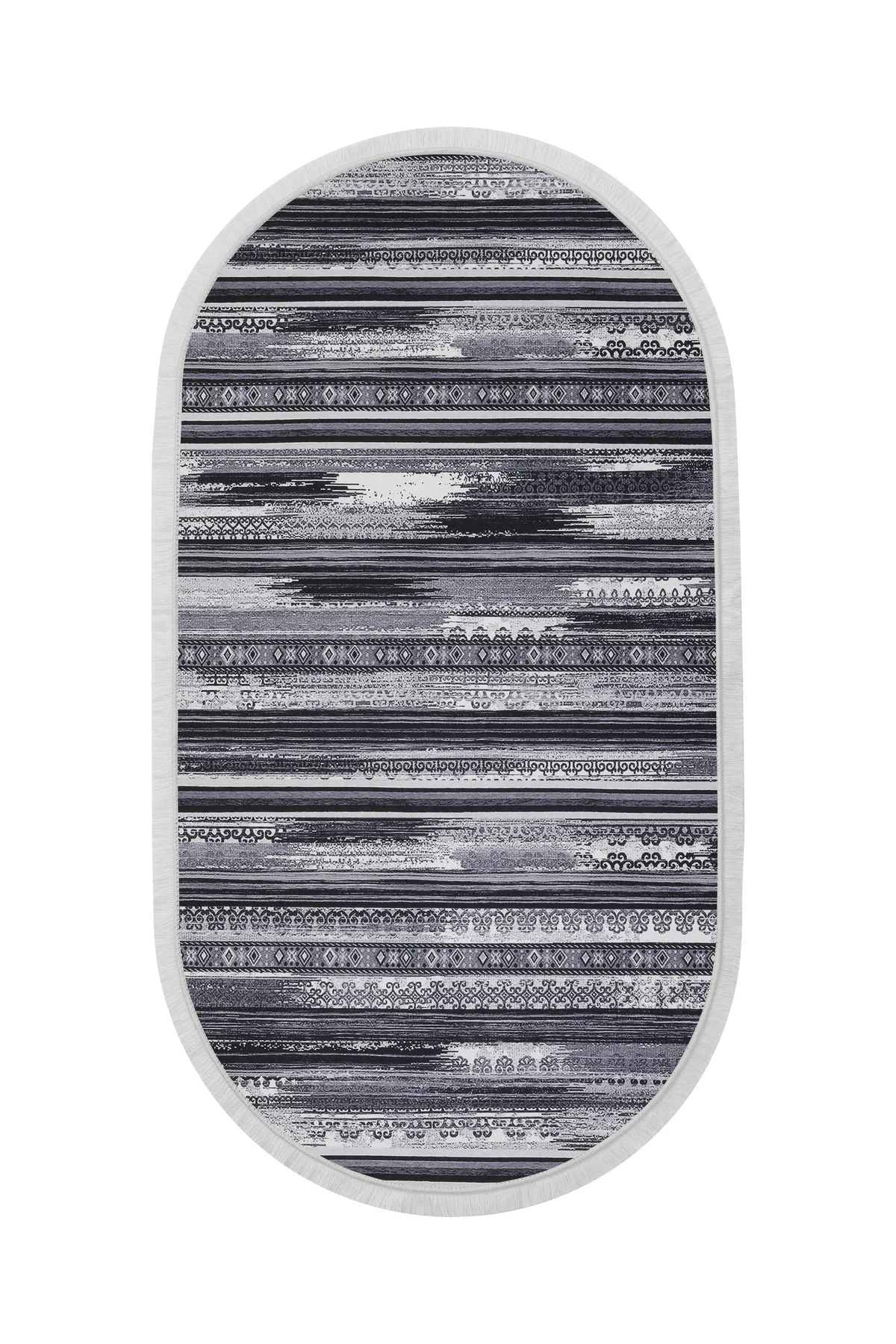 DİJİTAL Oval Saçaklı HALI KÖLN MODEL GRİ RENK Silinebilir 160x300 Fiyatı, Yorumları ve Özellikleri