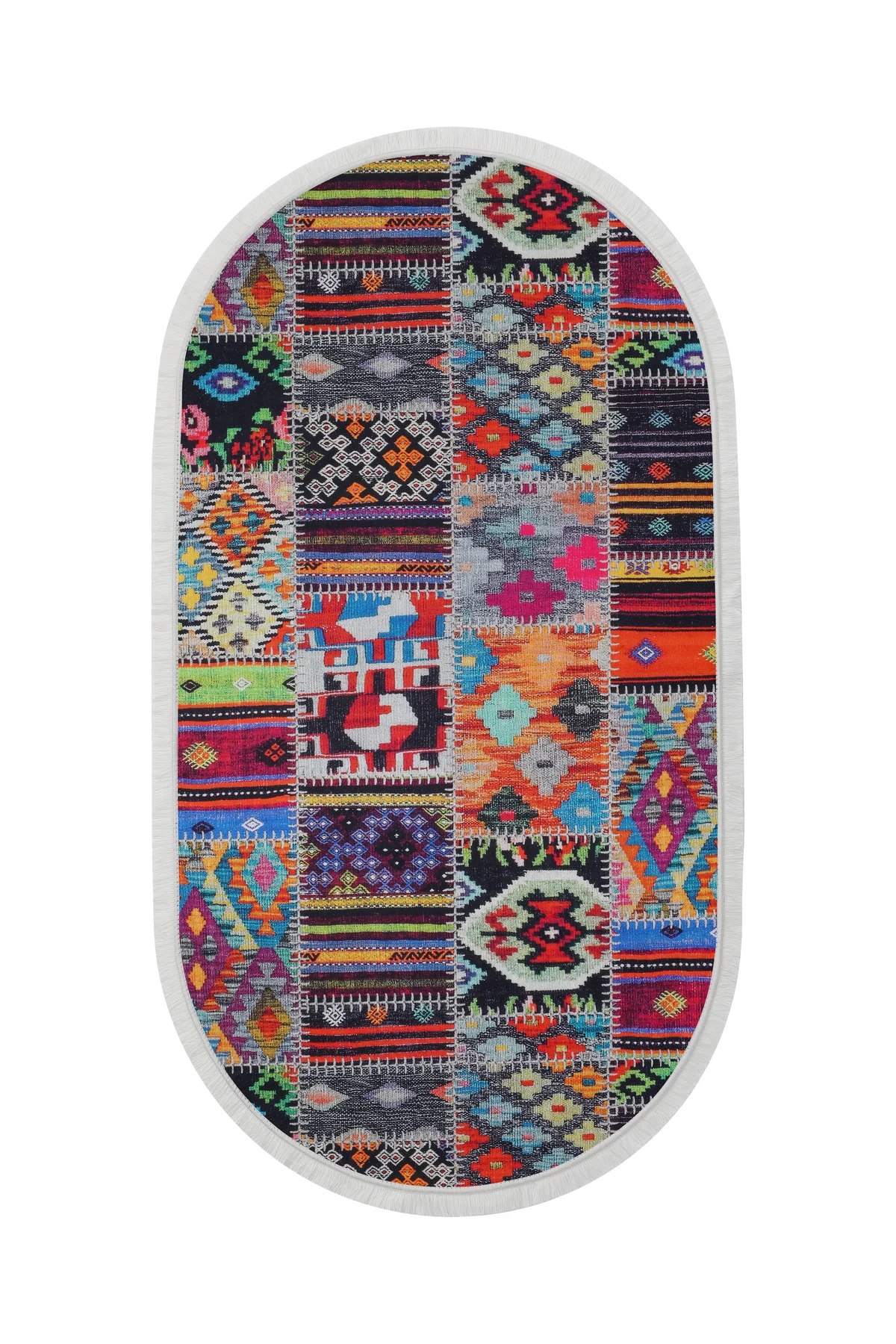DİJİTAL Oval Saçaklı HALI 9010 MODEL ÇOK RENKLİ Silinebilir 60x650 DİJİTAL Oval Saçaklı HALI 9010 MODEL ÇOK RENKLİ Silinebilir 60x650