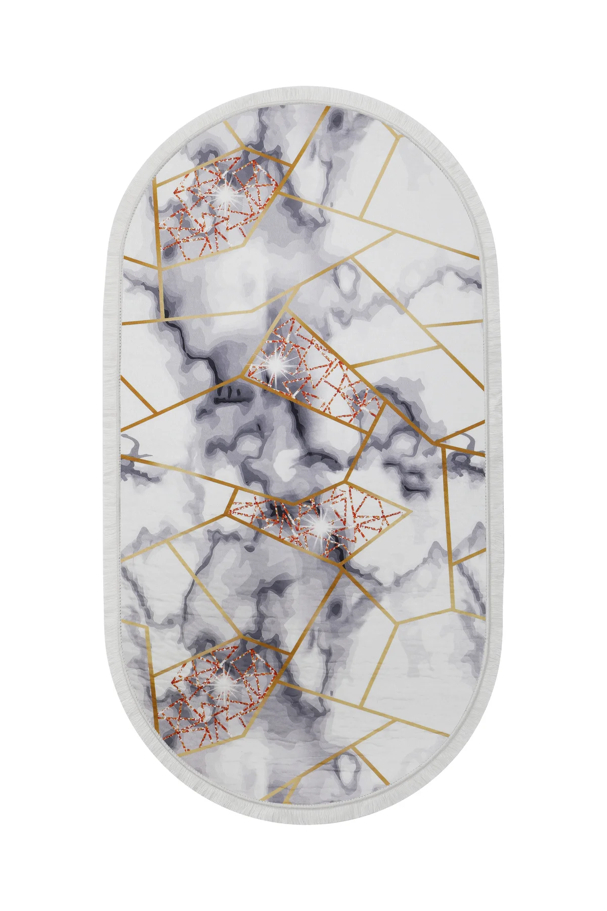 DİJİTAL Oval Saçaklı HALI KRİSTAL MODEL ALTIN rengi Silinebilir 60x200 Fiyatı, Yorumları ve Özellikleri