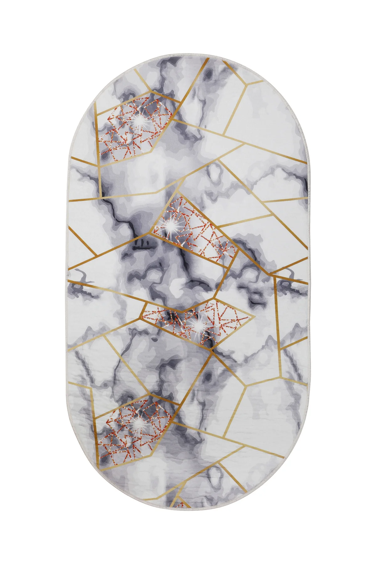 DİJİTAL Oval Saçaksız HALI KRİSTAL MODEL ALTIN rengi Silinebilir 