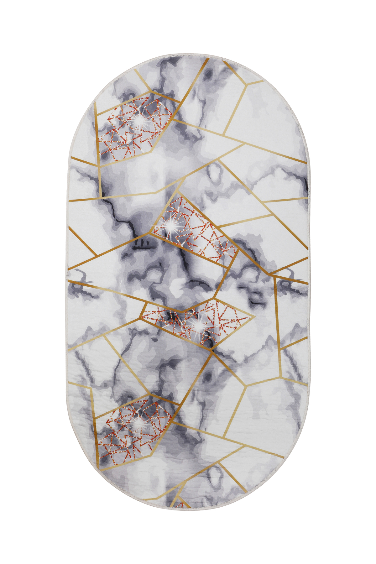 DİJİTAL Oval Saçaksız HALI KRİSTAL MODEL ALTIN rengi Silinebilir 