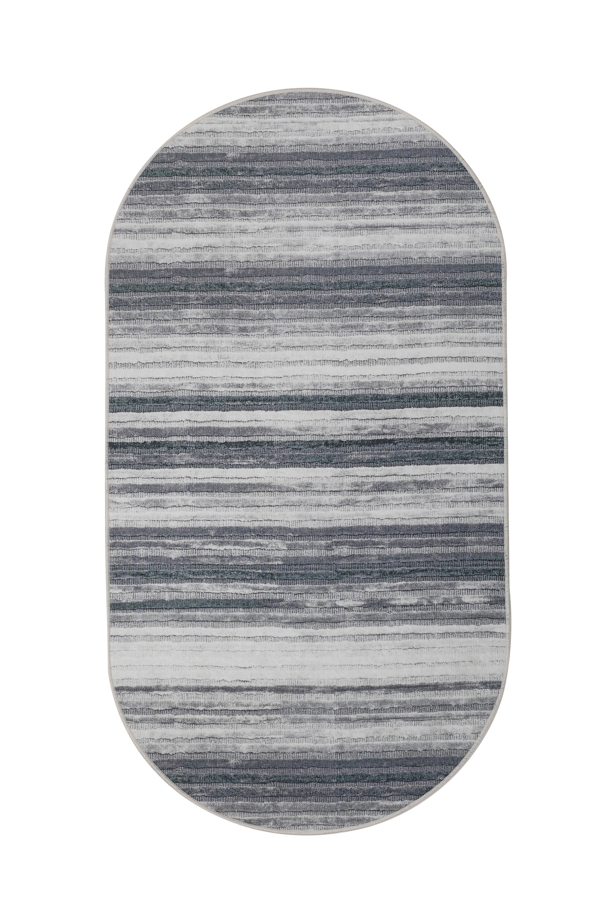 DİJİTAL Oval Saçaksız HALI 9026 MODEL GRİ Silinebilir Yolluk 80x250