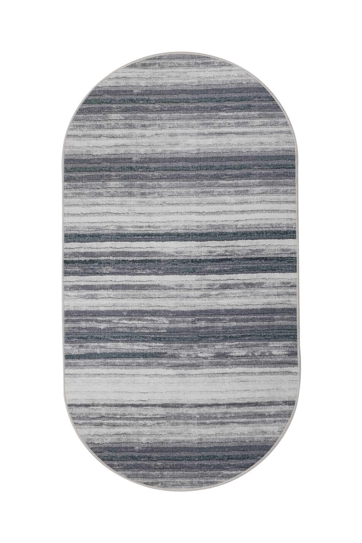 DİJİTAL Oval Saçaksız HALI 9026 MODEL GRİ Silinebilir Yolluk 60x400