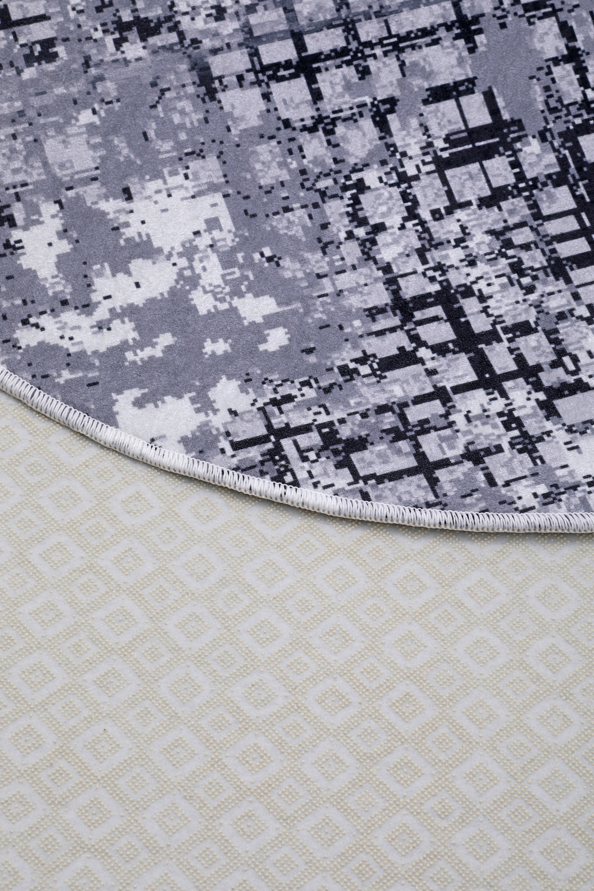 DİJİTAL Oval Saçaksız HALI MODERN TASARIMLI GRİ RENKLİ Silinebilir Yolluk 160x200 Fiyatı, Yorumları ve Özellikleri