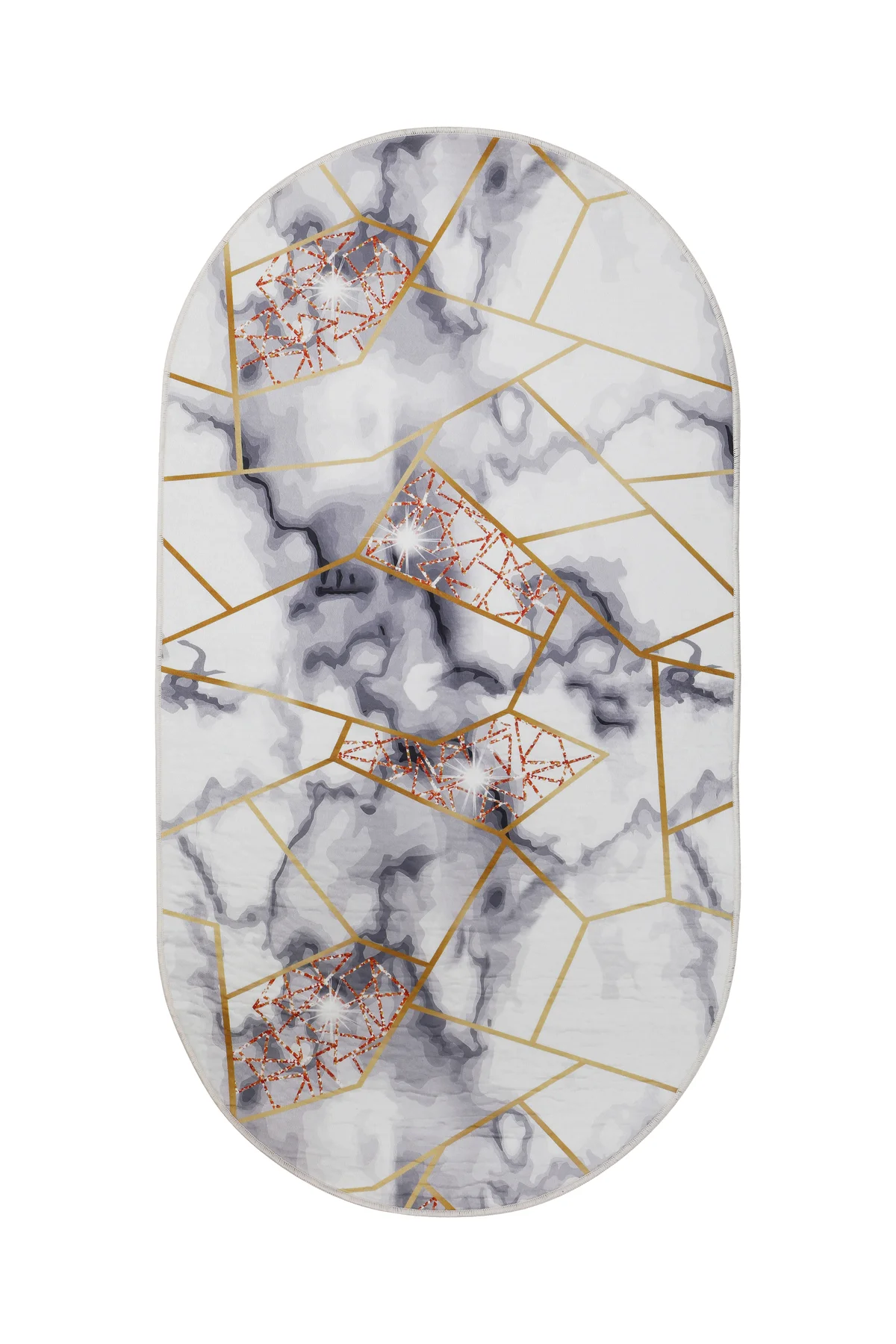 DİJİTAL Oval Saçaksız HALI KRİSTAL MODEL ALTIN rengi Silinebilir Yolluk 80x400 DİJİTAL Oval Saçaksız HALI KRİSTAL MODEL ALTIN rengi Silinebilir Yolluk 80x400