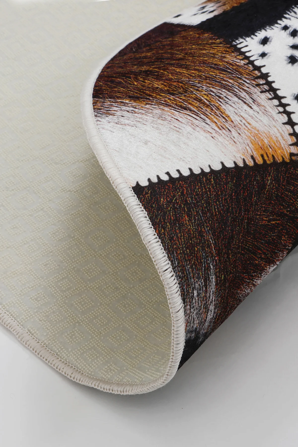DİJİTAL Oval Saçaksız HALI DR01 MODEL KAHVERENGİ Silinebilir Yolluk 200x250