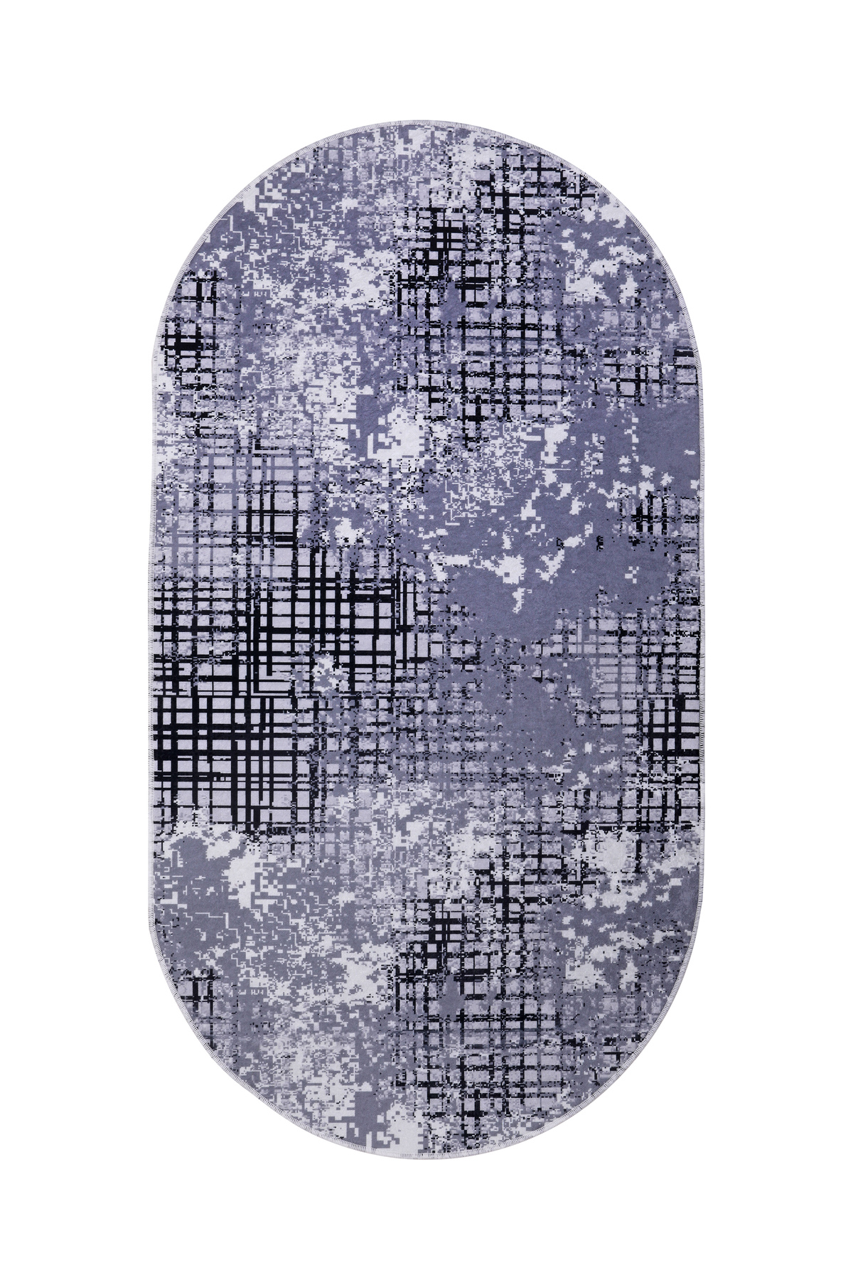 DİJİTAL Oval Saçaksız HALI MODERN TASARIMLI GRİ RENKLİ Silinebilir Yolluk 160x200 Fiyatı, Yorumları ve Özellikleri