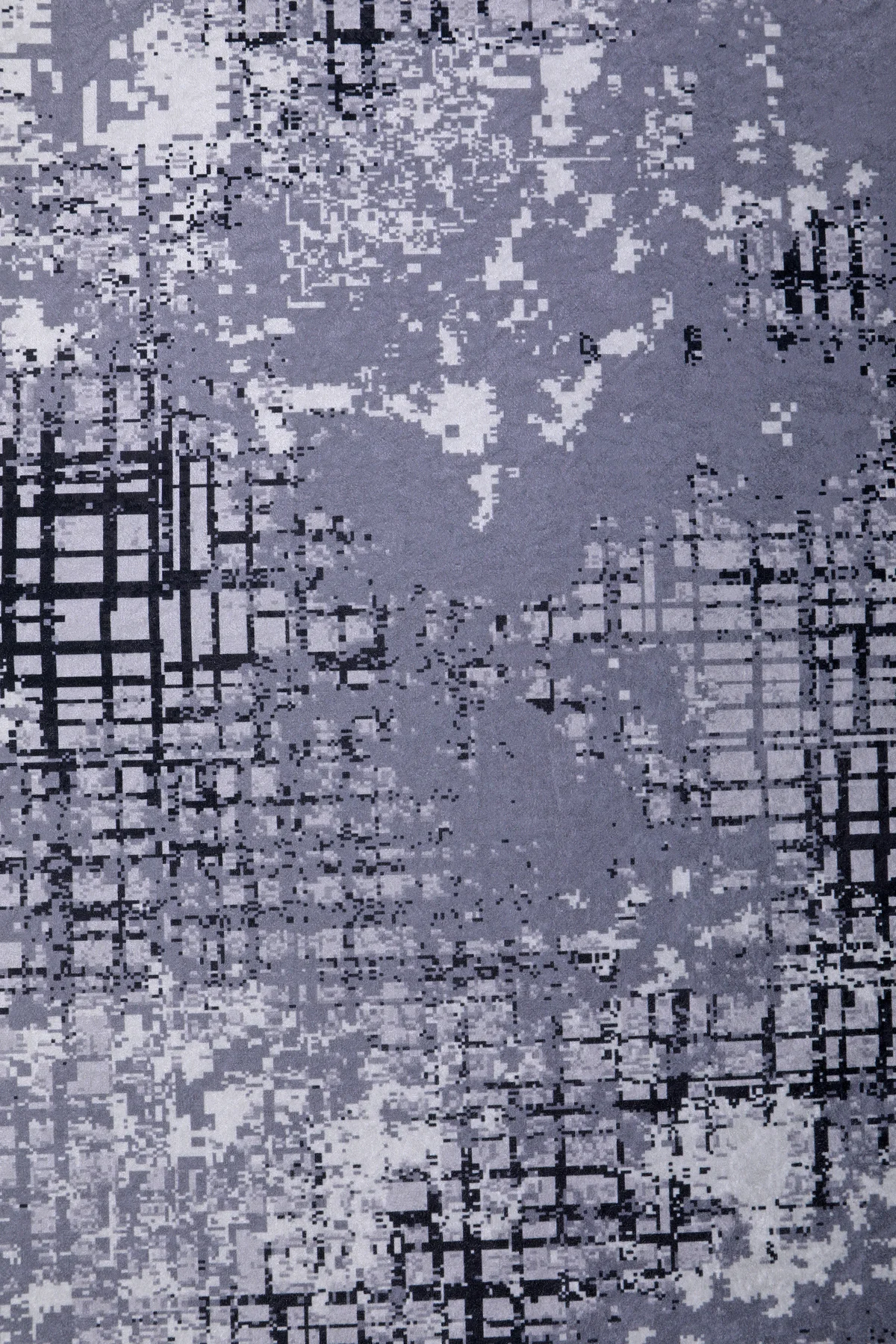 DİJİTAL Oval Saçaksız HALI MODERN TASARIMLI GRİ RENKLİ Silinebilir Yolluk 140x200