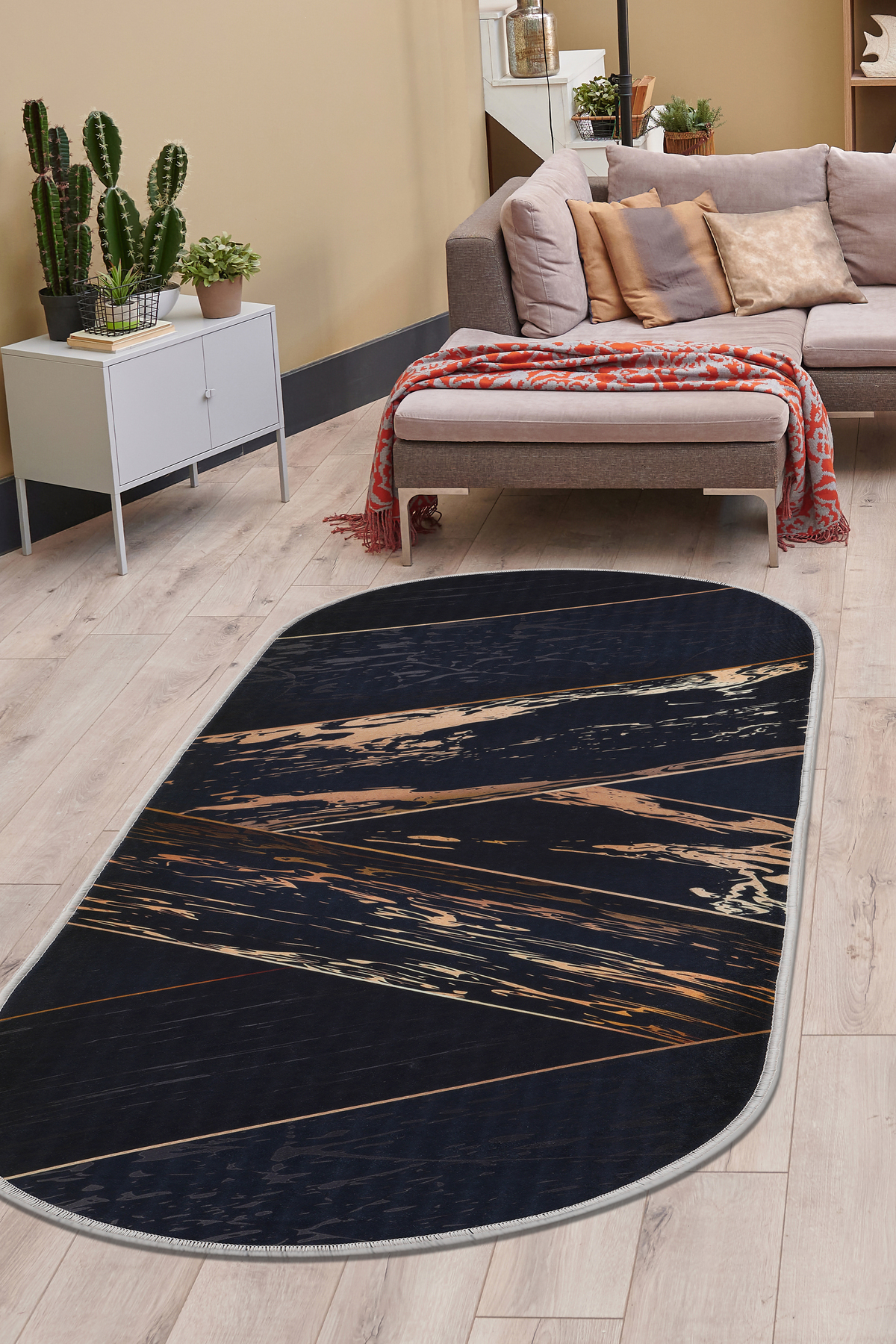 DİJİTAL Oval Saçaksız HALI MODERN TASARIMLI SİYAH RENKLİ Silinebilir Yolluk 120x200 (3 m2) DİJİTAL Oval Saçaksız HALI MODERN TASARIMLI SİYAH RENKLİ Silinebilir Yolluk 120x200 (3 m2)