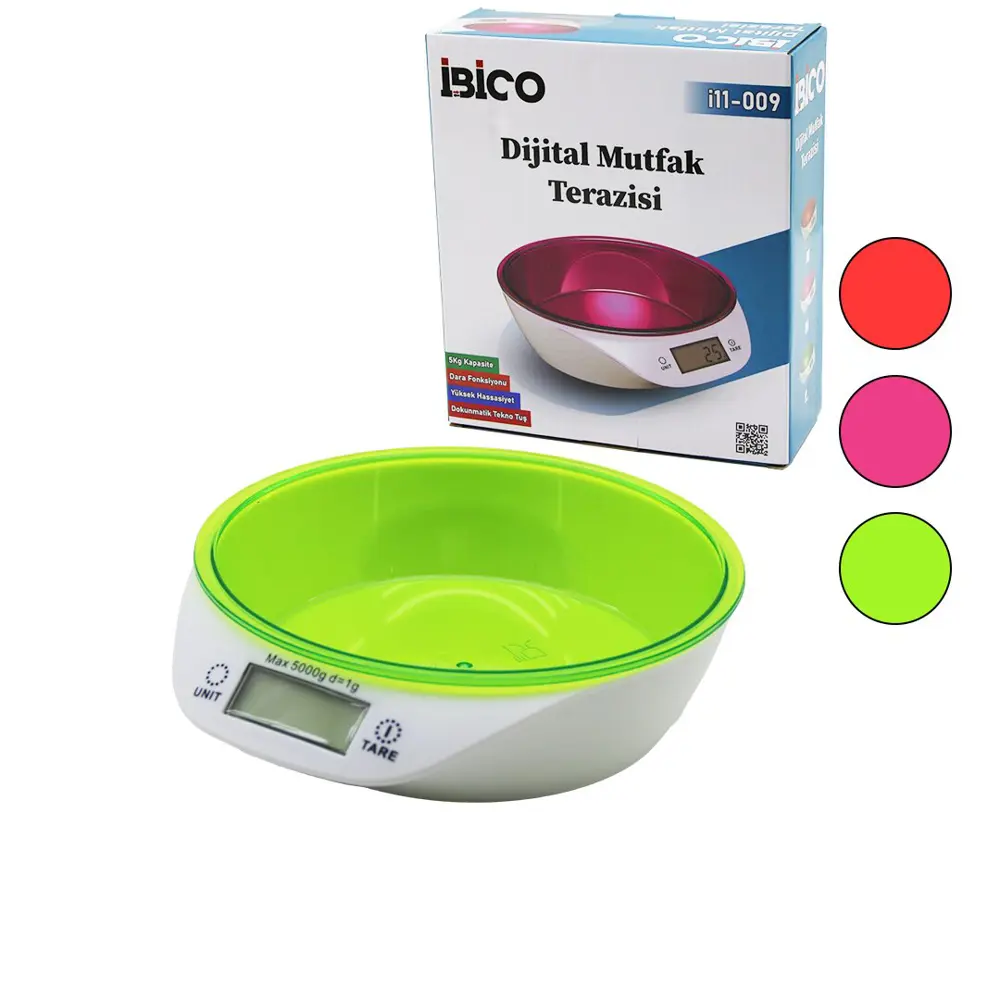 DİJİTAL - PİLLİ MUTFAK TERAZİ TARTI KASELİ - 5KG/1GR (4741)