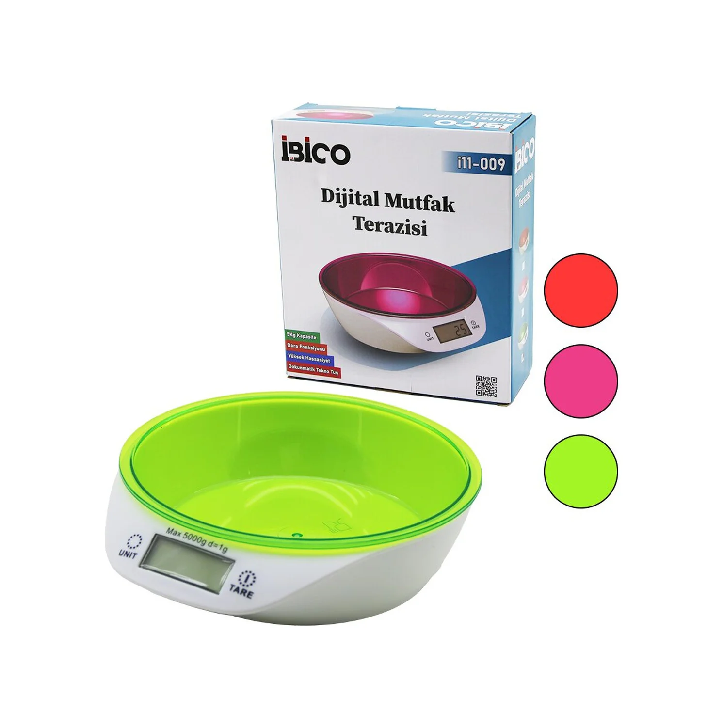 Dijital - Pilli Mutfak Terazi Tartı Kaseli - 5kg/1gr 5224
