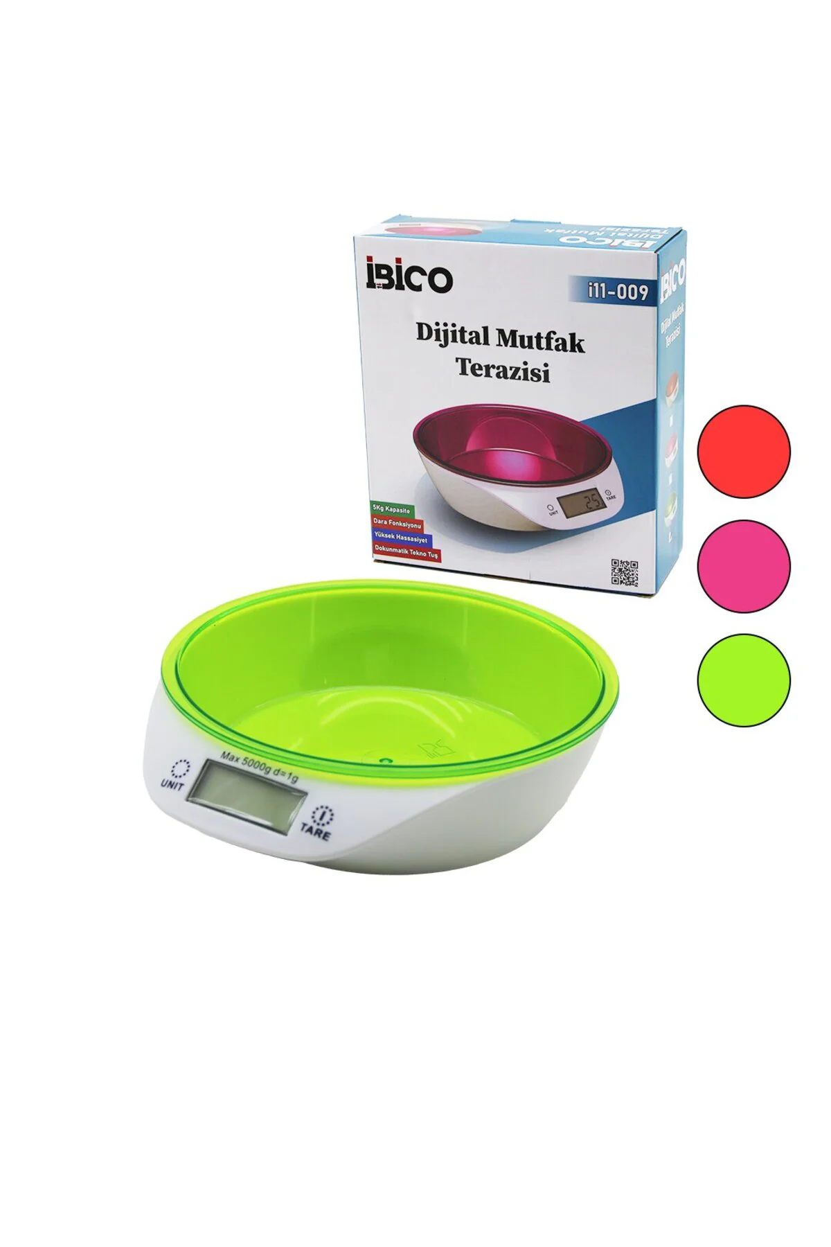 DİJİTAL - PİLLİ MUTFAK TERAZİ TARTI KASELİ - 5KG/1GR