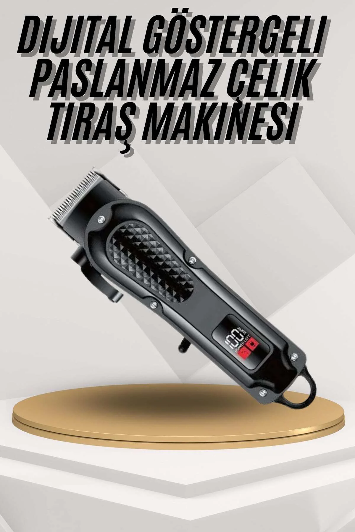 Dijital Profesyonel Kablosuz Saç Sakal Tıraş Makinası Sessiz Pasl