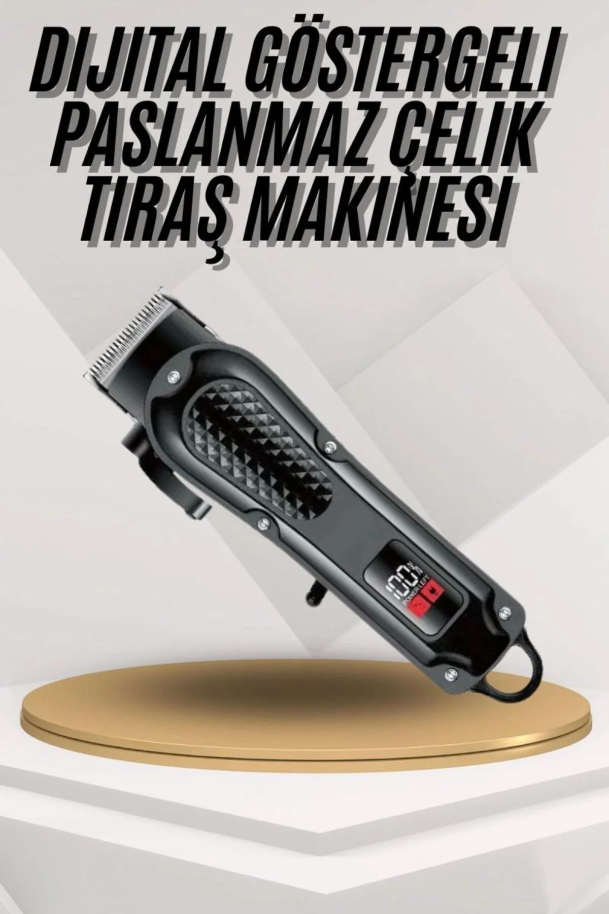 Dijital Profesyonel Kablosuz Saç Sakal Tıraş Makinası Sessiz Pasl