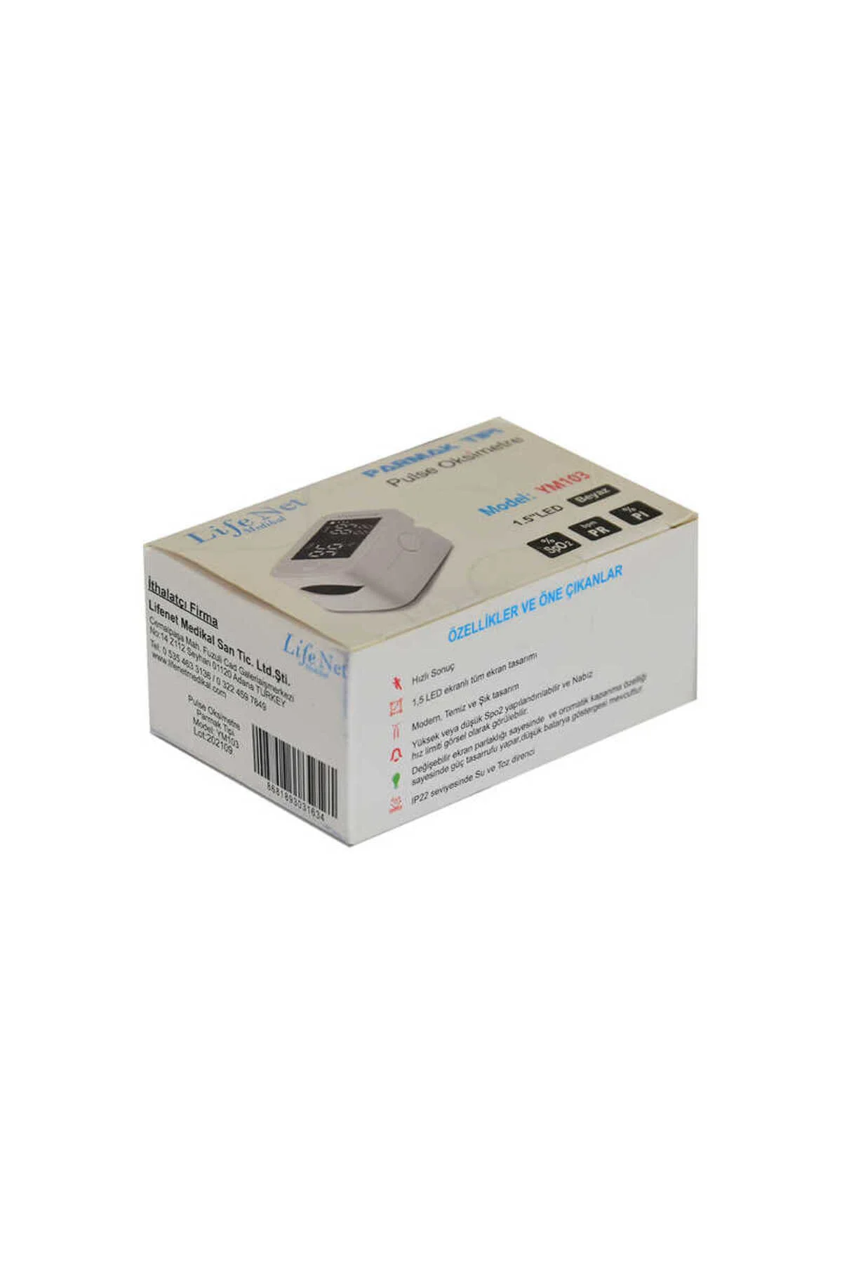 Dijital Pulse Oksimetre Parmaktan Nabız Ölçer Taşınabilir Oximeter YM103