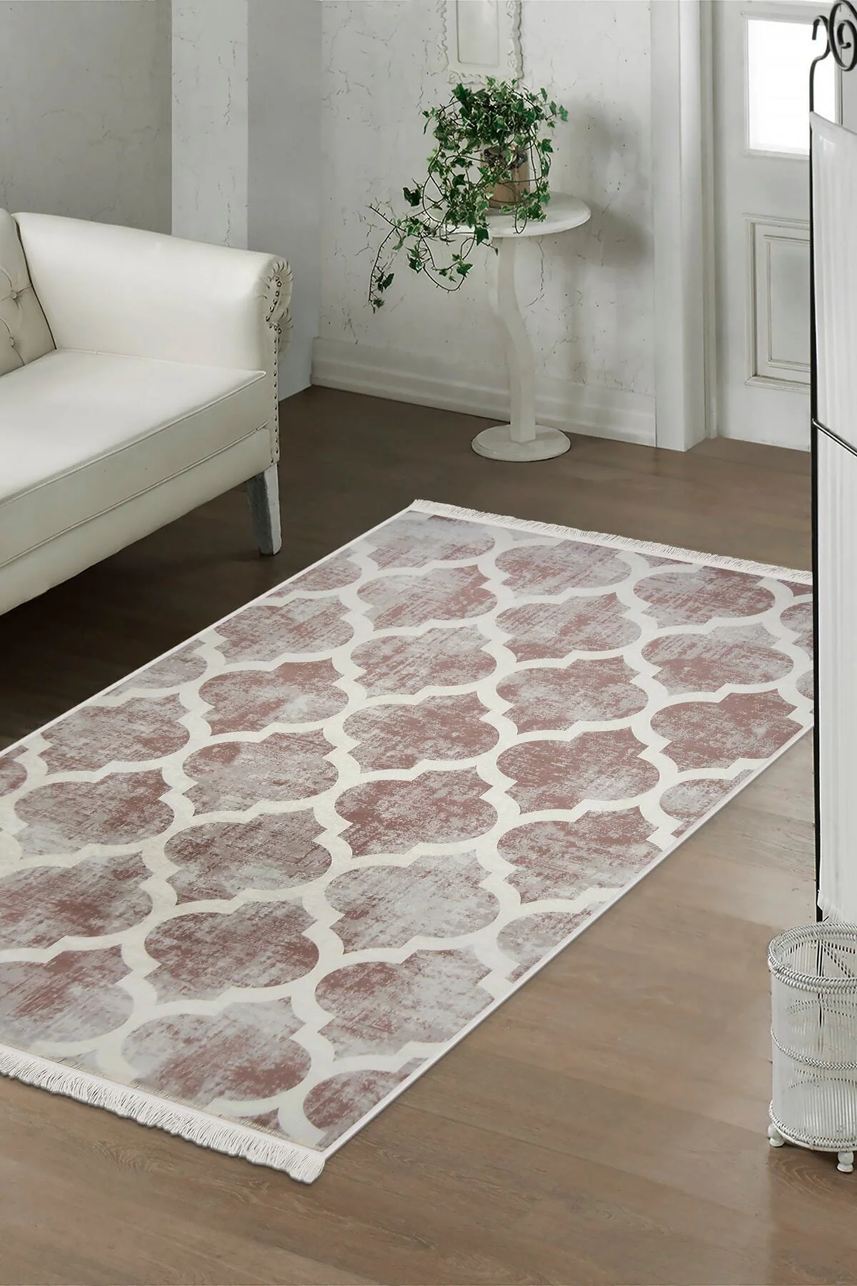 DİJİTAL Saçaklı HALI MODERN TASARIMLI BEJ RENKLİ Silinebilir 140x200 Fiyatı, Yorumları ve Özellikleri