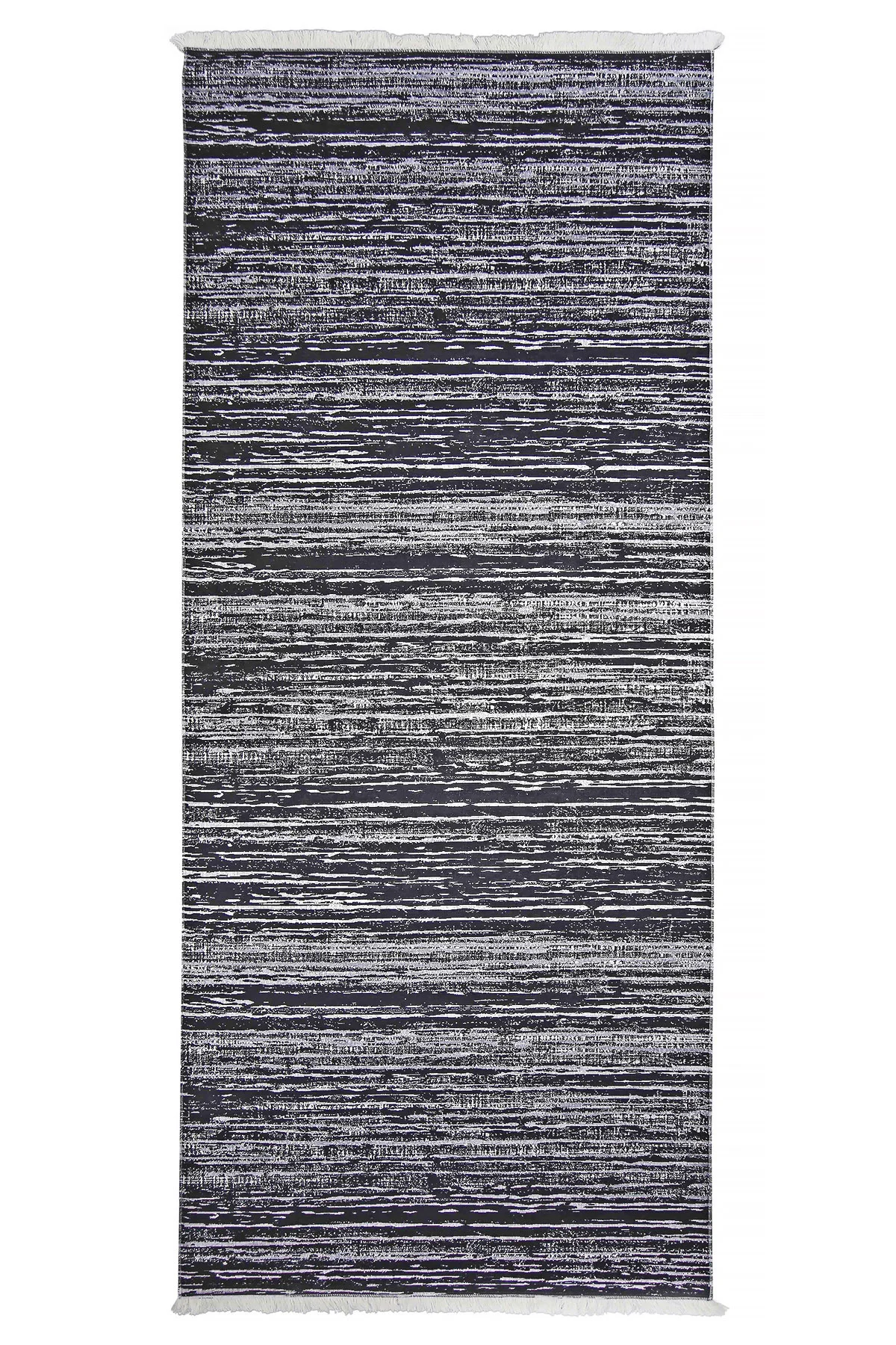 DİJİTAL Saçaklı HALI MODERN TASARIMLI SİYAH RENKLİ Silinebilir 120x250