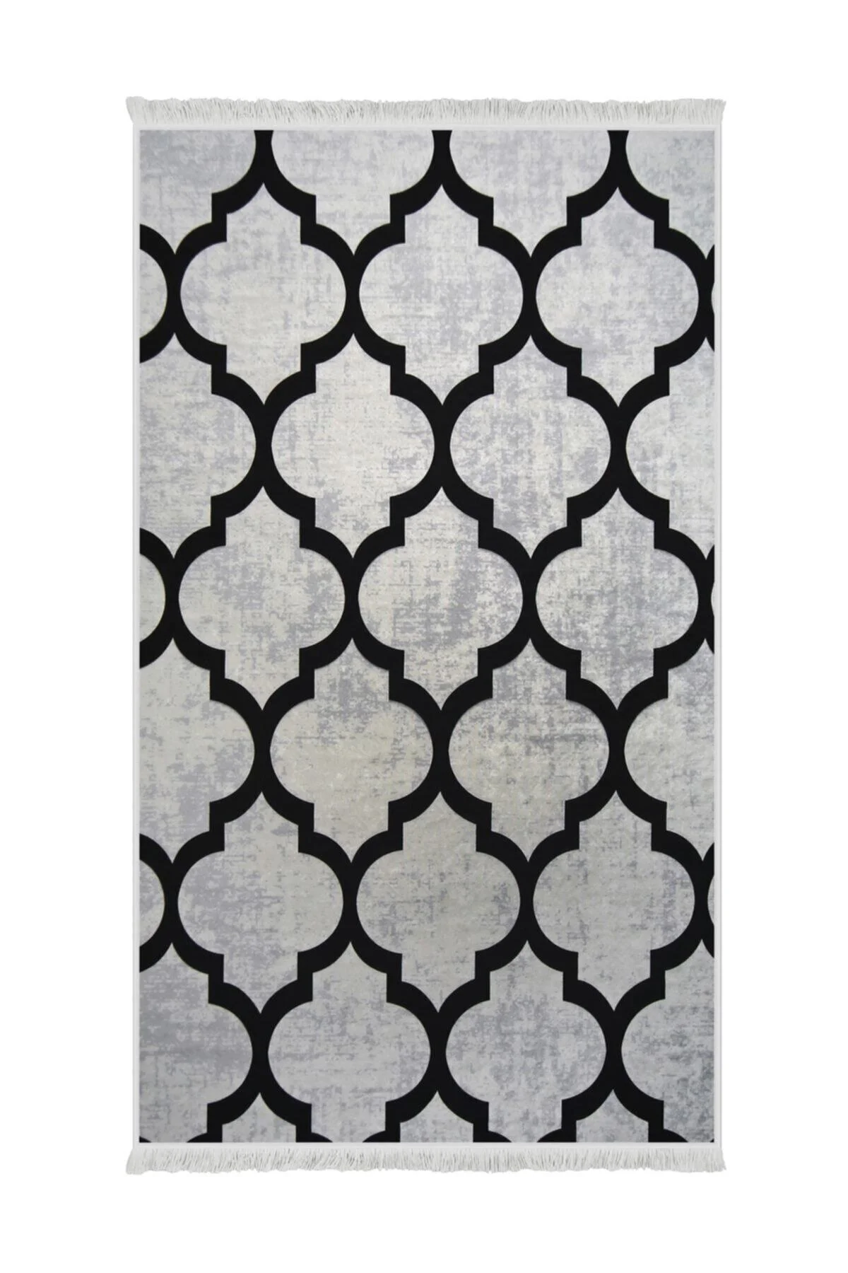 DİJİTAL Saçaklı HALI MODERN TASARIMLI GRİ RENKLİ Silinebilir 80x400 - Görsel 2