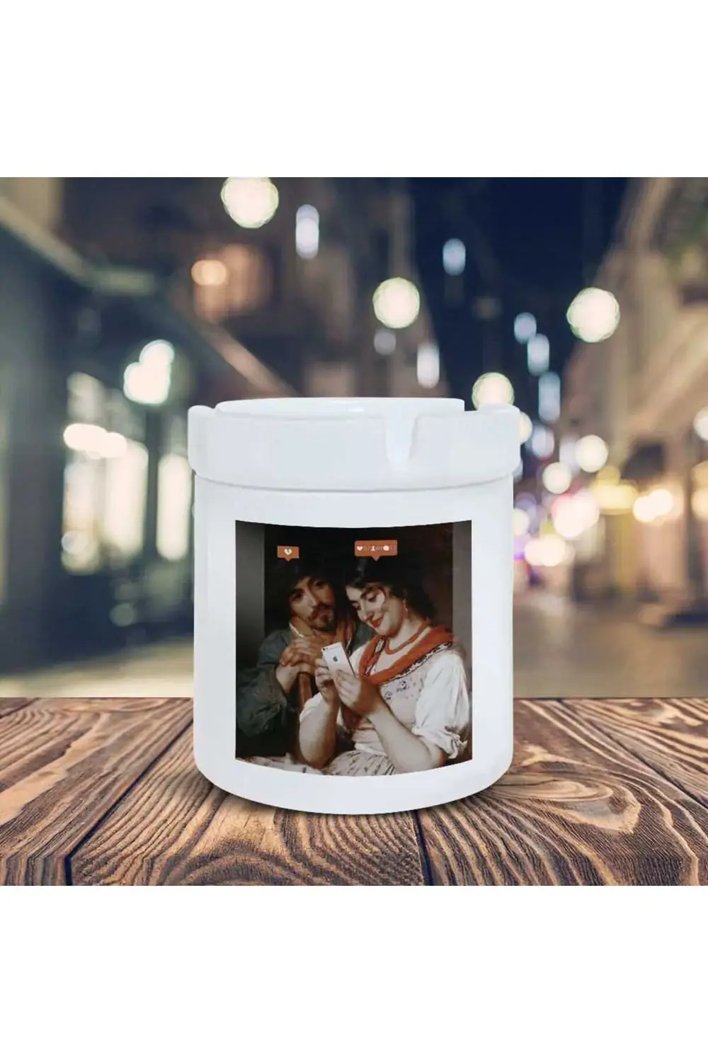 Dijital Sanat Küllük Kalbi Kırık Adam Baskılı Kül Tablası KL-212