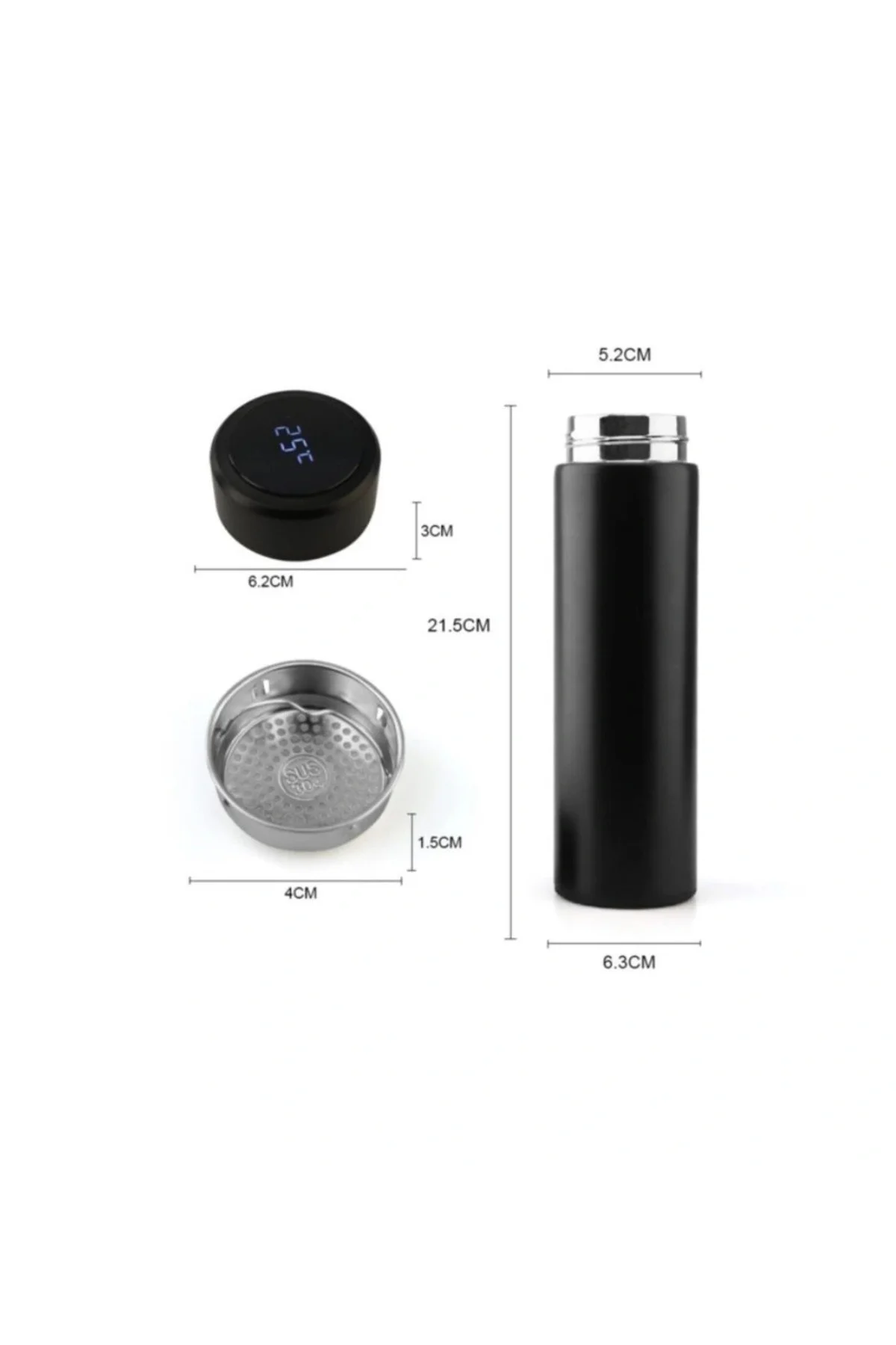 Dijital Sıcaklık Göstergeli Renkli Çelik Termos - 500 Ml Dijital Sıcaklık Göstergeli Renkli Çelik Termos - 500 Ml - Görsel 3