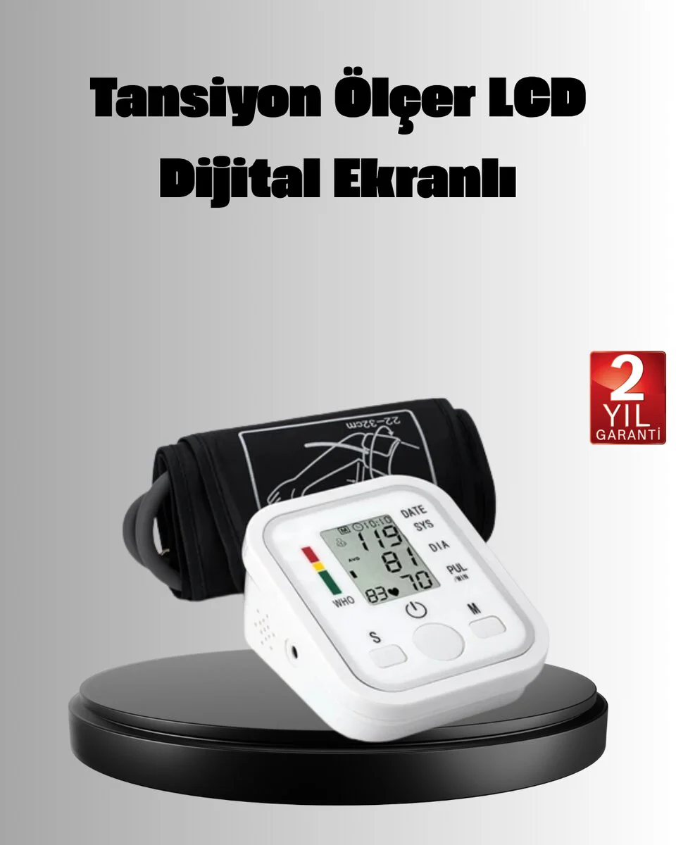 Dijital Tansiyon Aleti – IHB Aritmi Uyarılı ve Çift Hafızalı Üst Koldan Ölçüm Cihazı