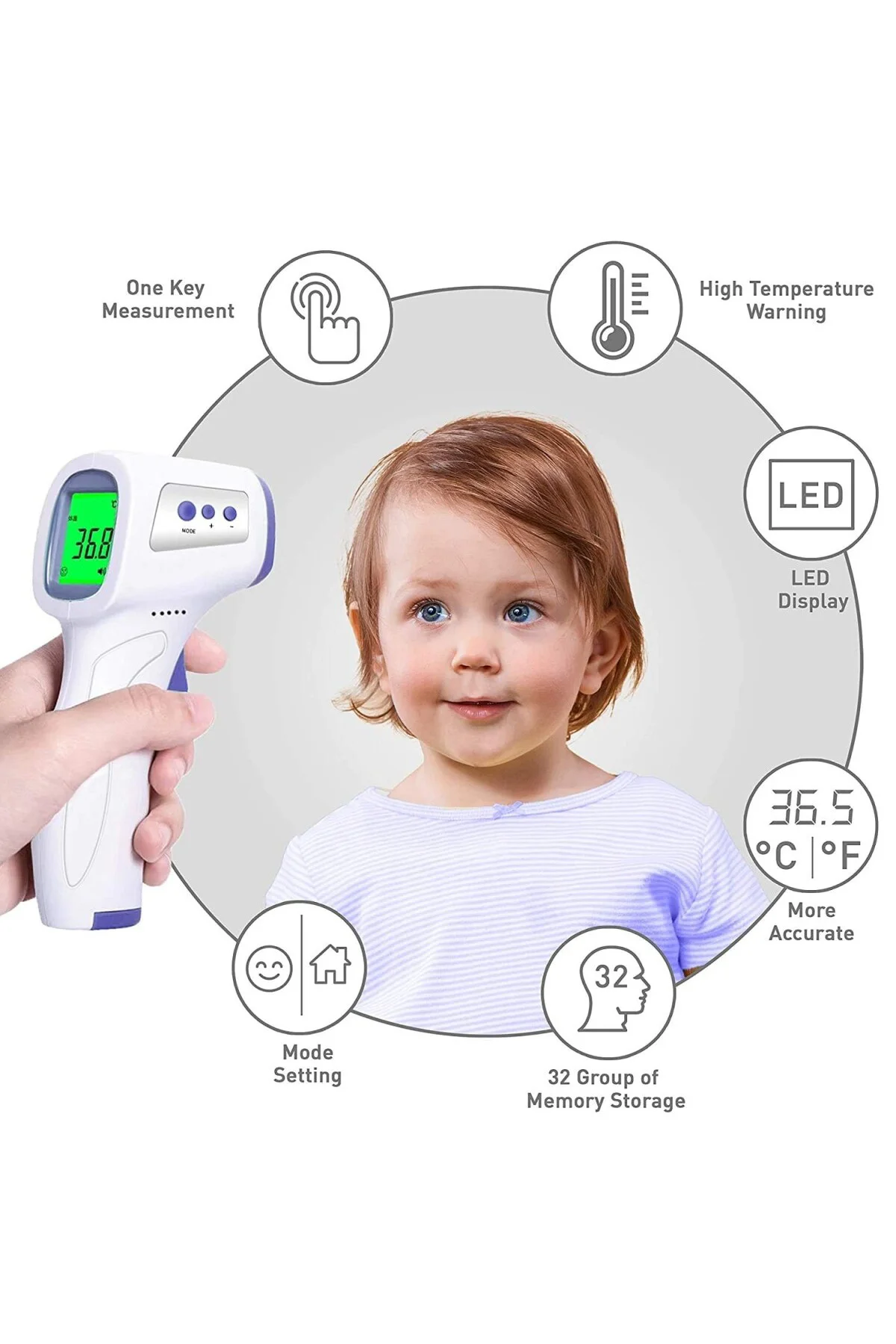 ® Dijital Temassız Ateş Ölçer Termometre Tabanca Model Hafızalı P ® Dijital Temassız Ateş Ölçer Termometre Tabanca Model Hafızalı P