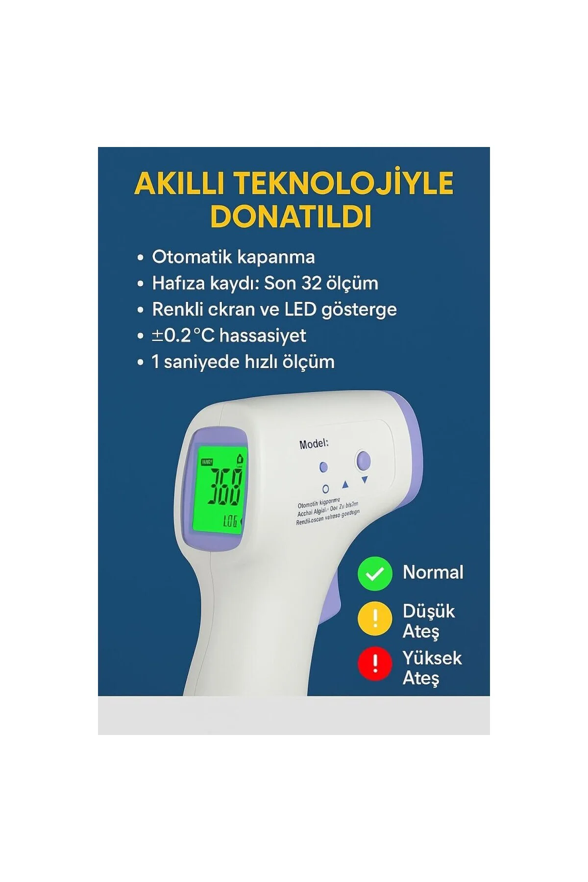 ® Dijital Temassız Ateş Ölçer Termometre Tabanca Model Hafızalı P ® Dijital Temassız Ateş Ölçer Termometre Tabanca Model Hafızalı P