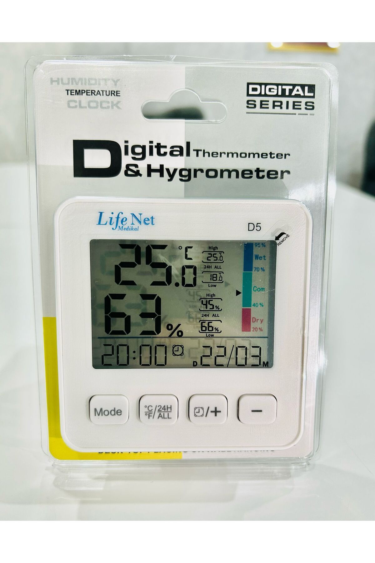 Life Net Medikal Dijital Termometre İsı Ve Nem Ölçer D5