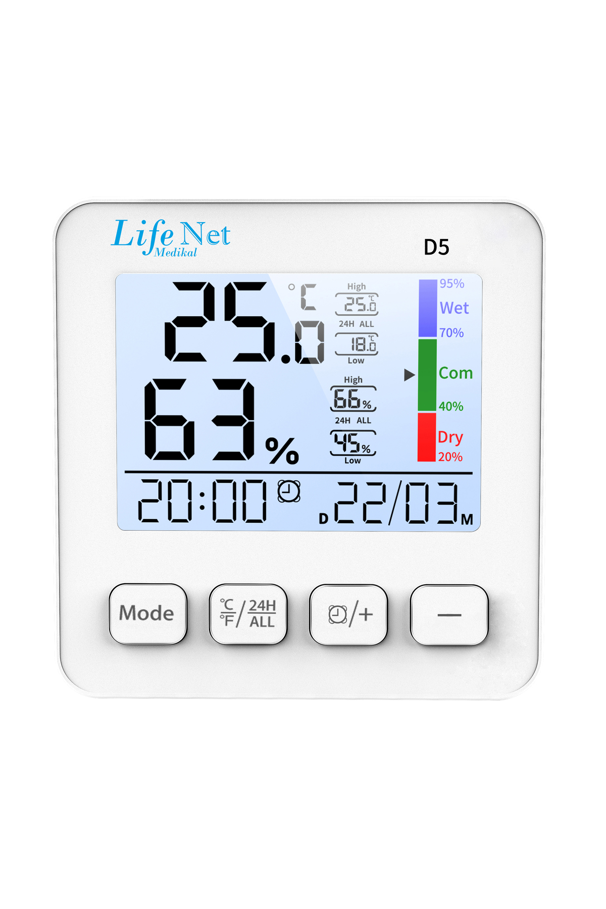 Life Net Medikal Dijital Termometre İsı Ve Nem Ölçer D5