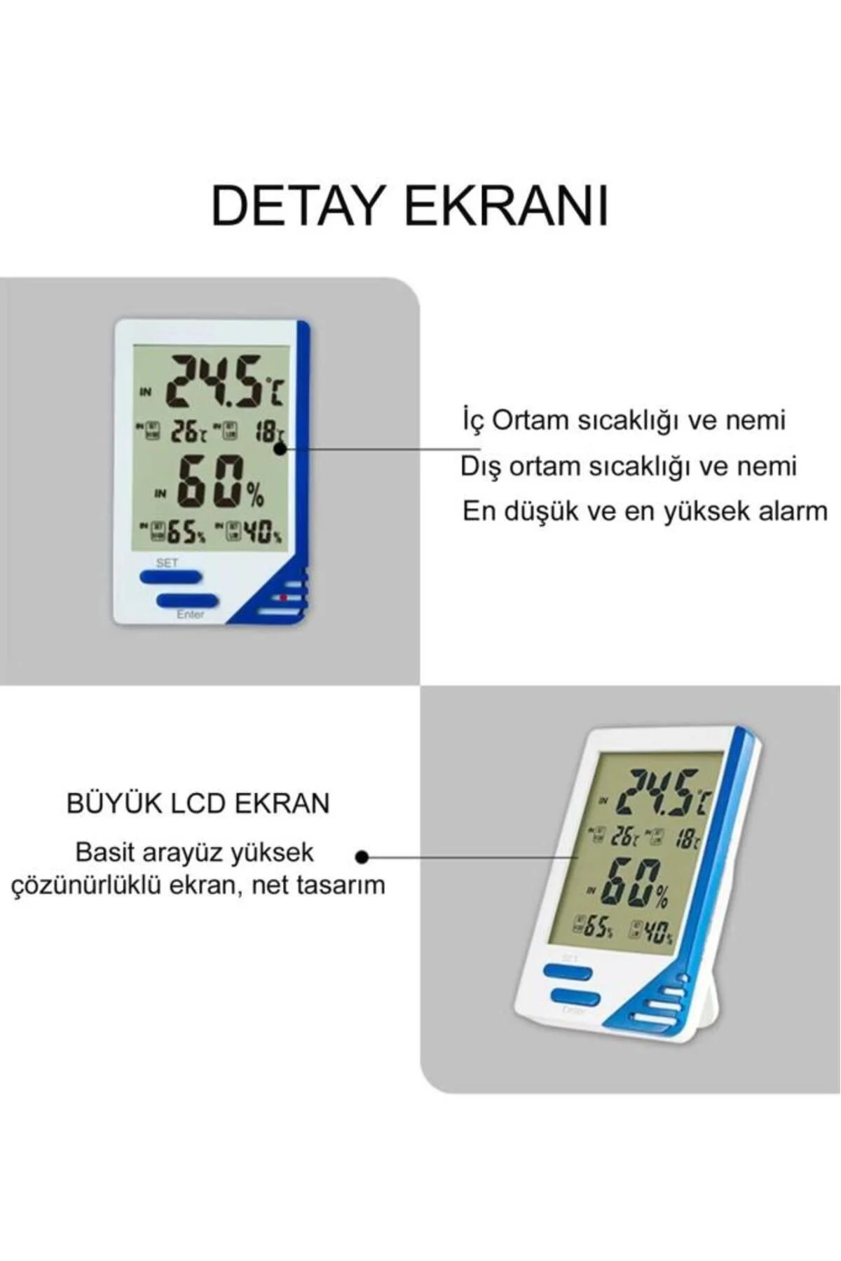 Dijital Termometre Isı Ve Nem Ölçer Al-6 - Görsel 6