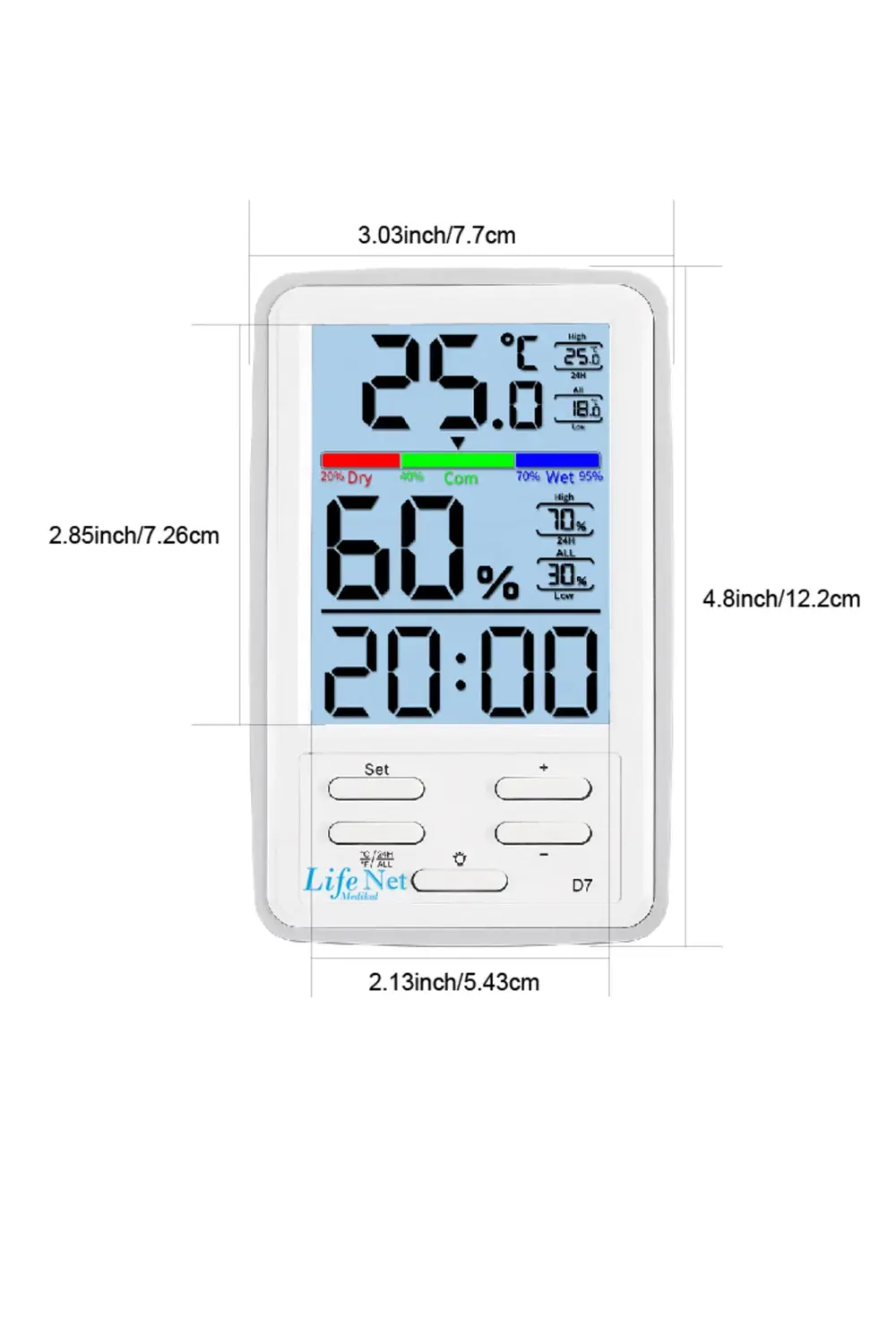 Dijital Termometre Isı Nem Ölçer Sıcaklık Iç , Dış Mekan