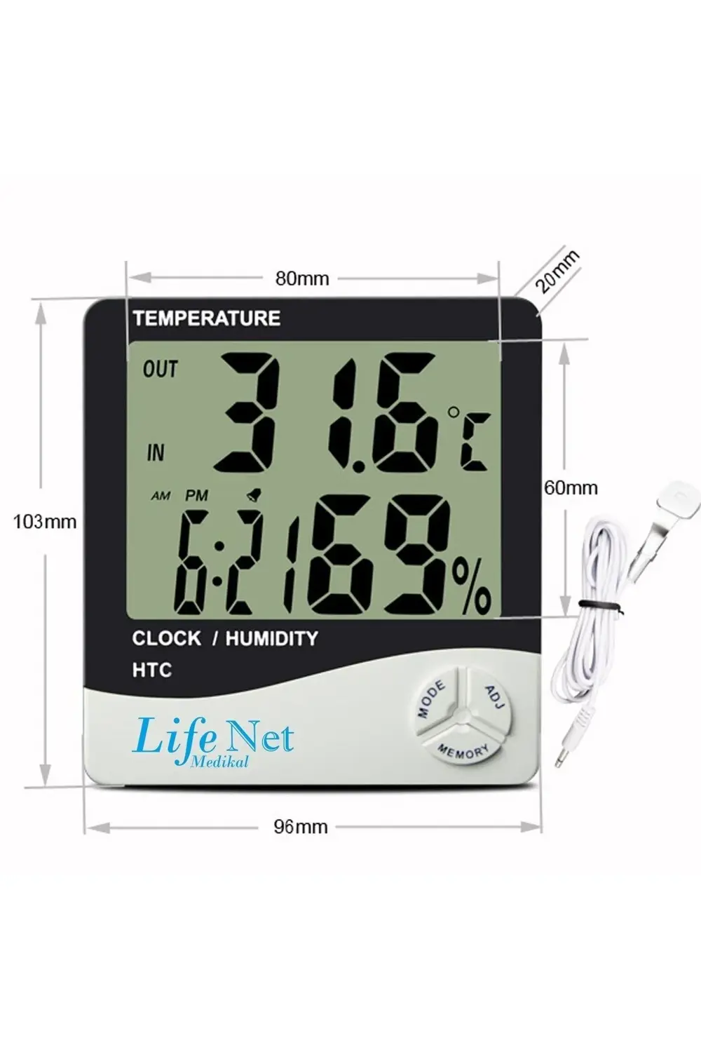 Dijital Termometre Sıcaklık Isı ve Nem Ölçer